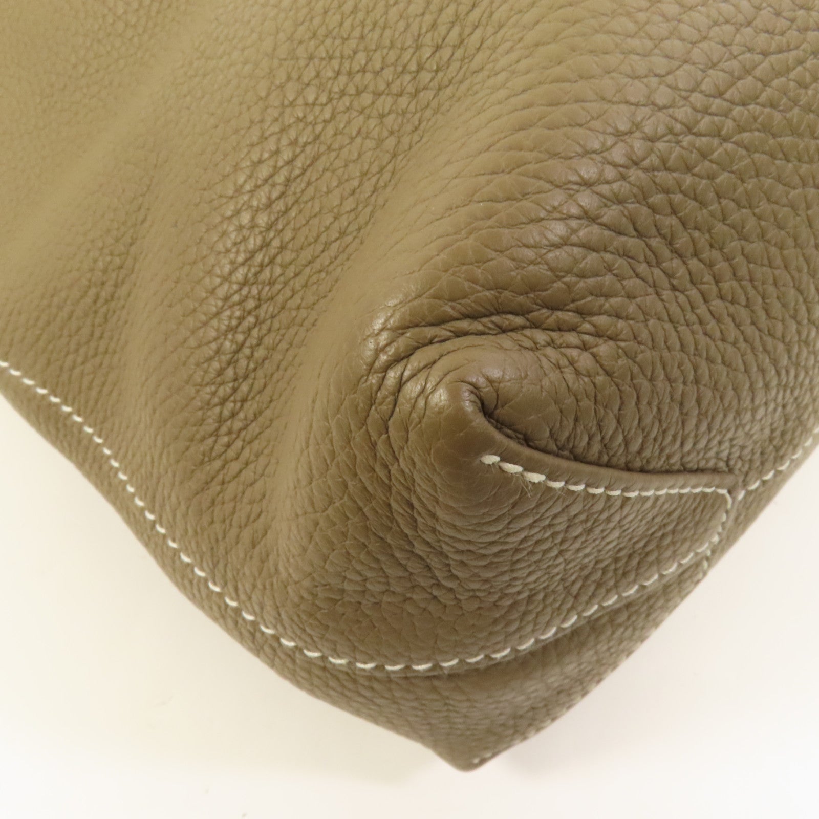 HERMES Clemence皮革Double Sens 35手挽袋 Etoupe/Rouge Tomato