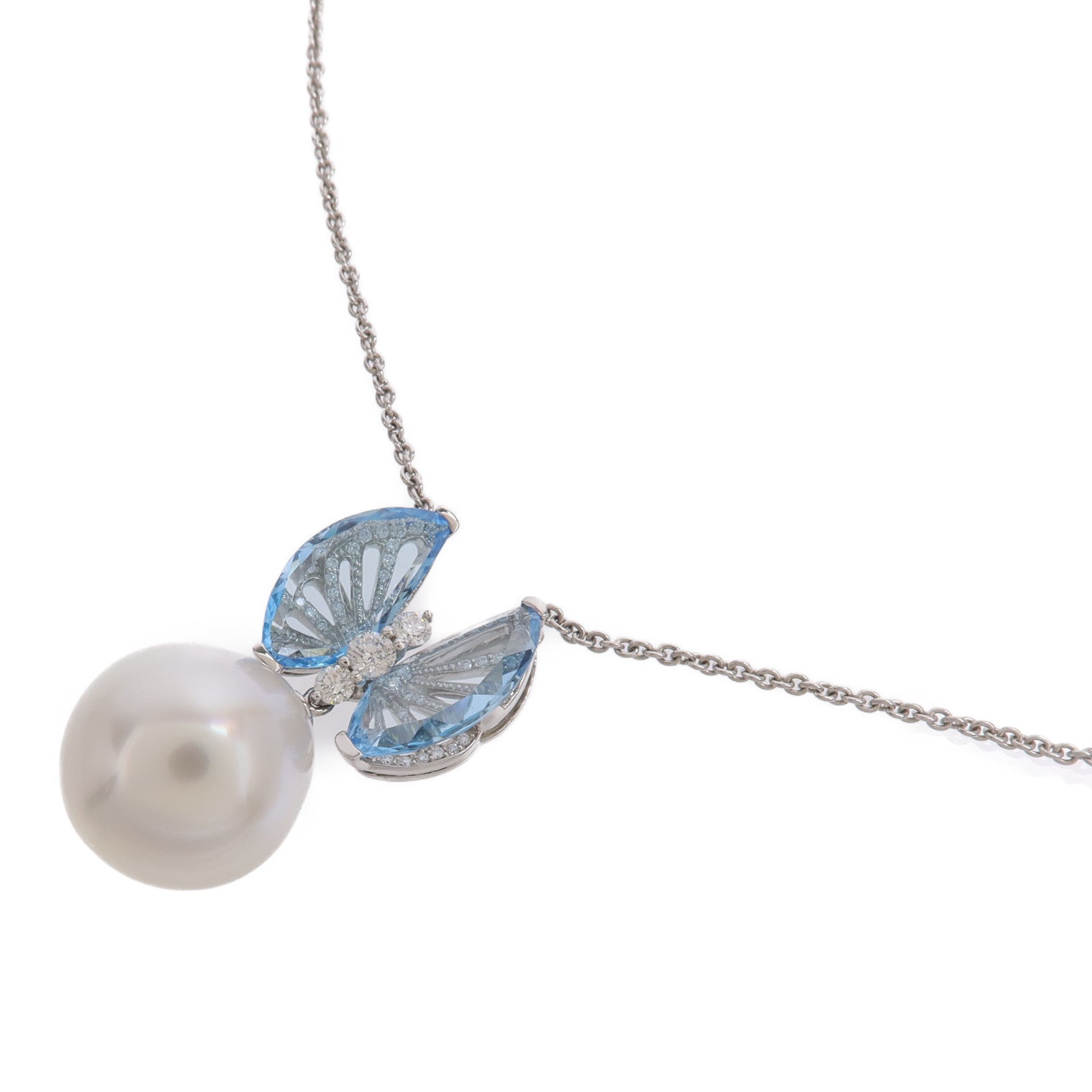 JEWELRY PT950鉑金Pearl Diamond Crystal Necklace珍珠/鑽石/水晶項鍊