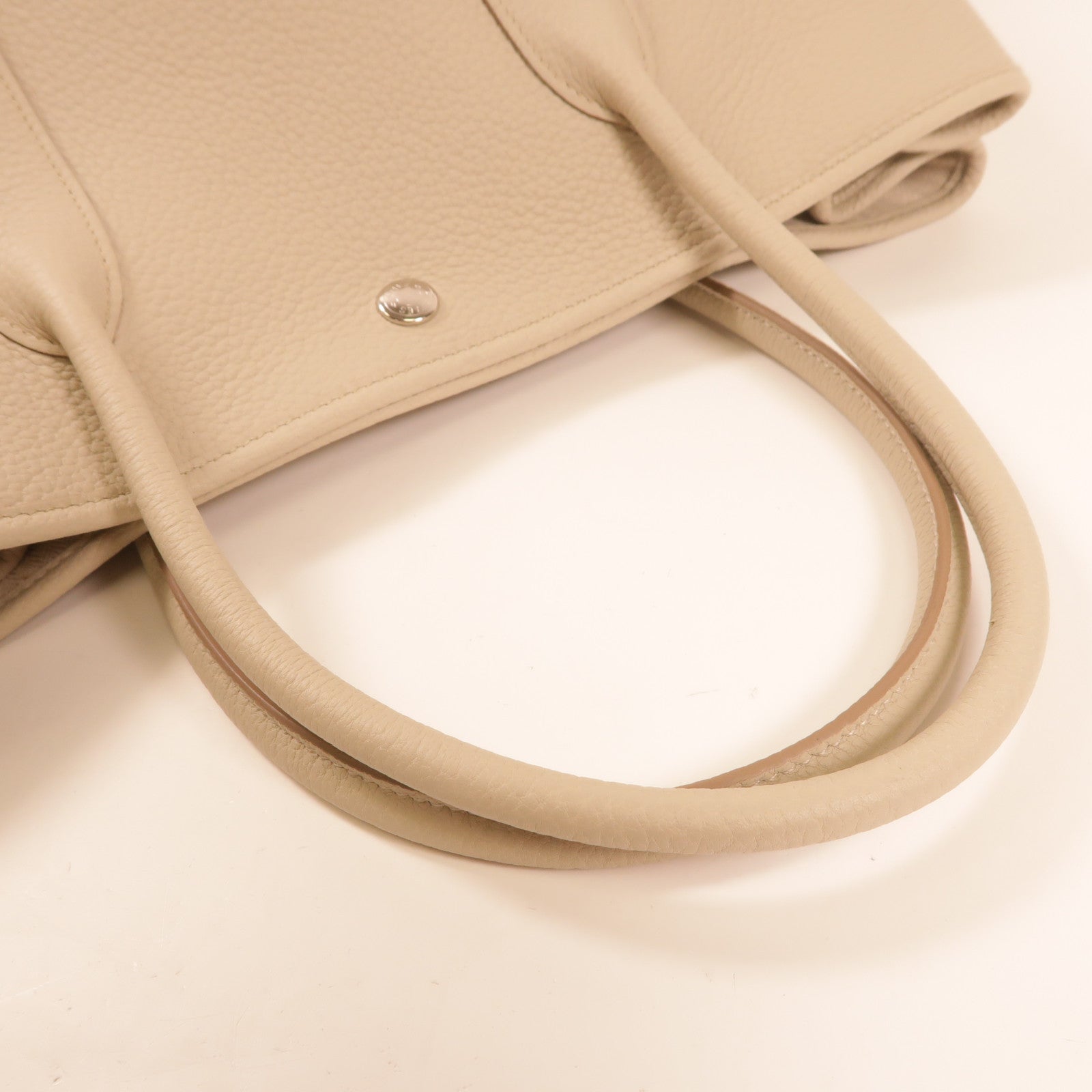 HERMES Negonda皮革Garden Party PM銀扣手挽袋Beton