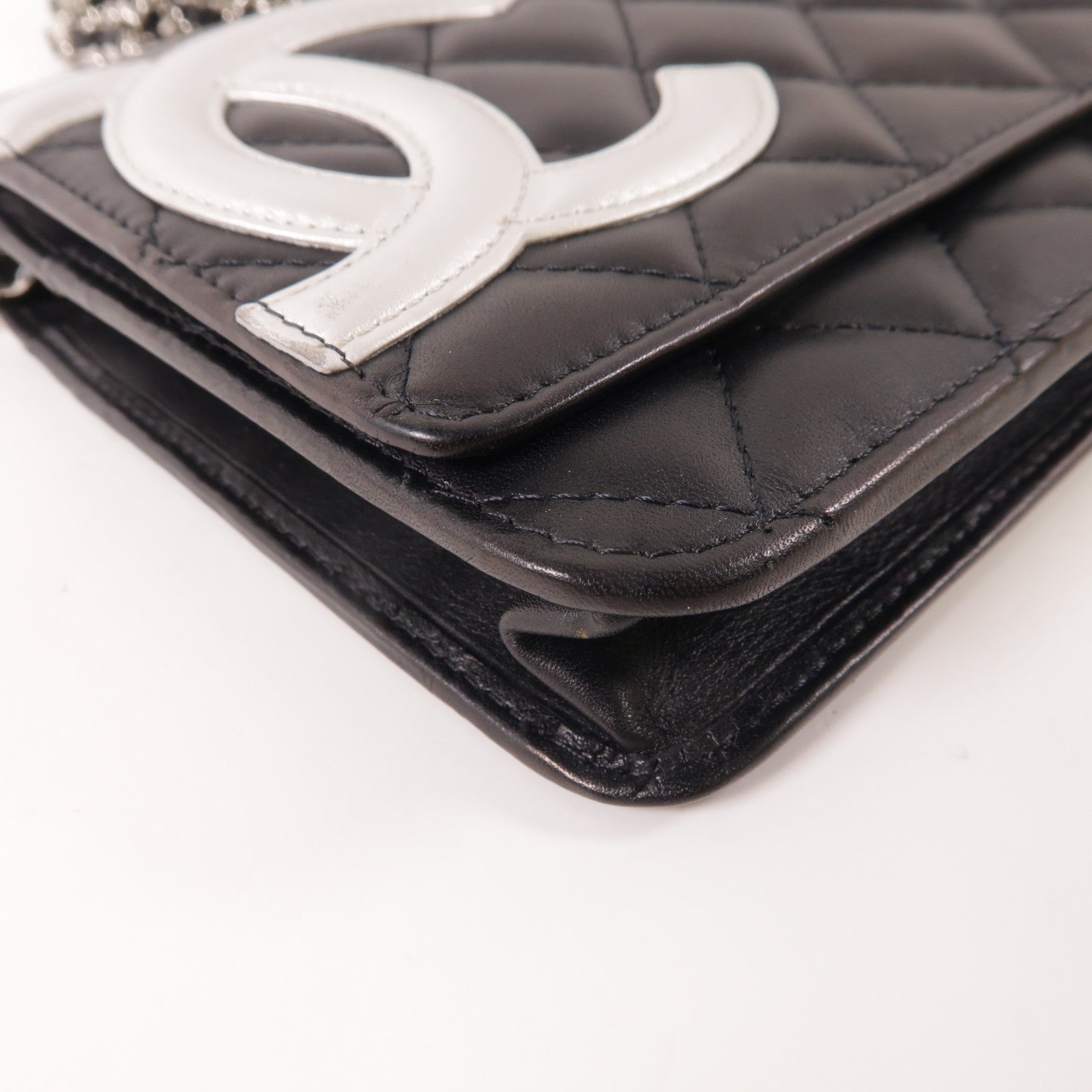 CHANEL 羊皮皮革WOC Wallet On Chain銀扣鏈帶肩背袋