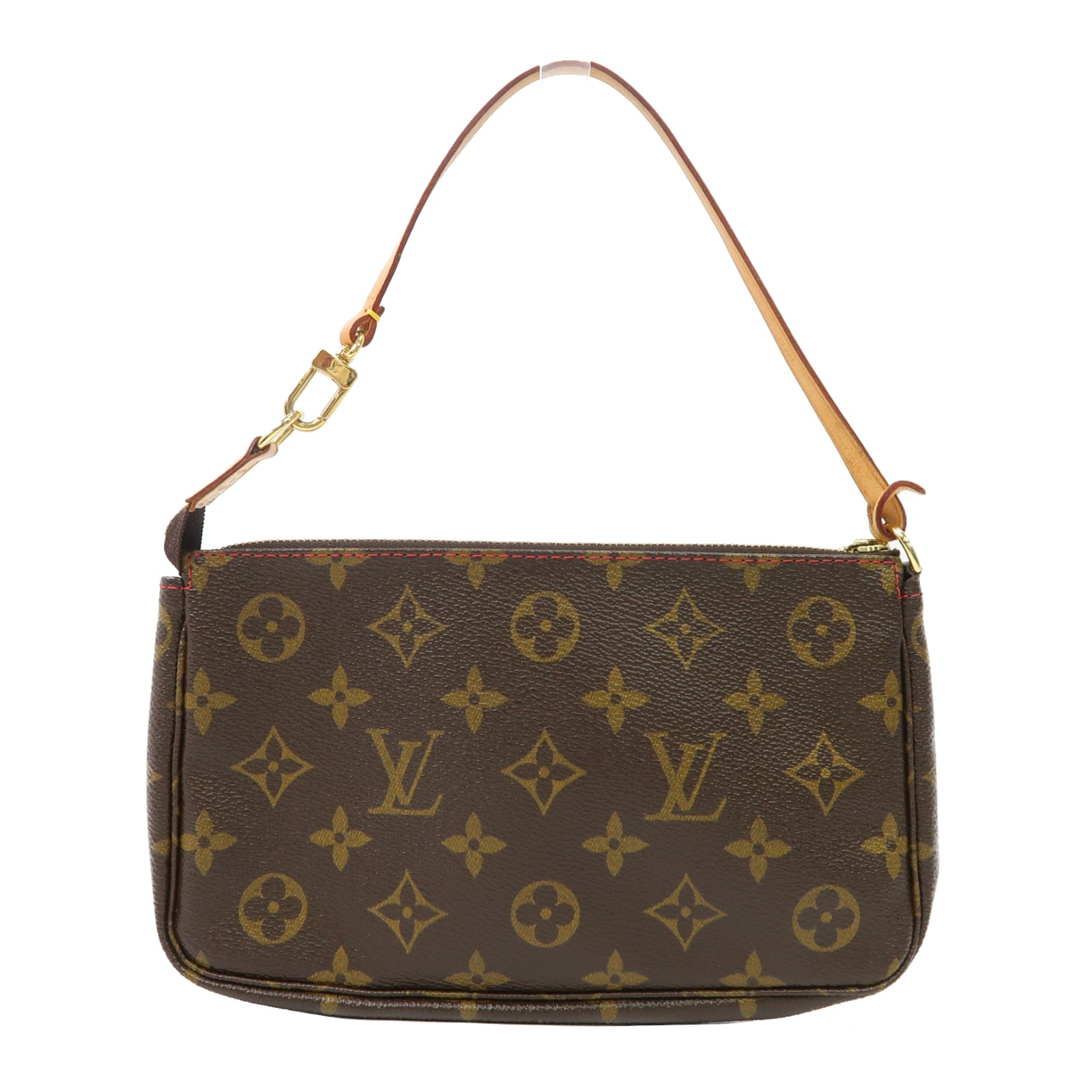 LOUIS VUITTON LOUIS VUITTON Monogram Pochette Accessories金扣手挽袋啡色