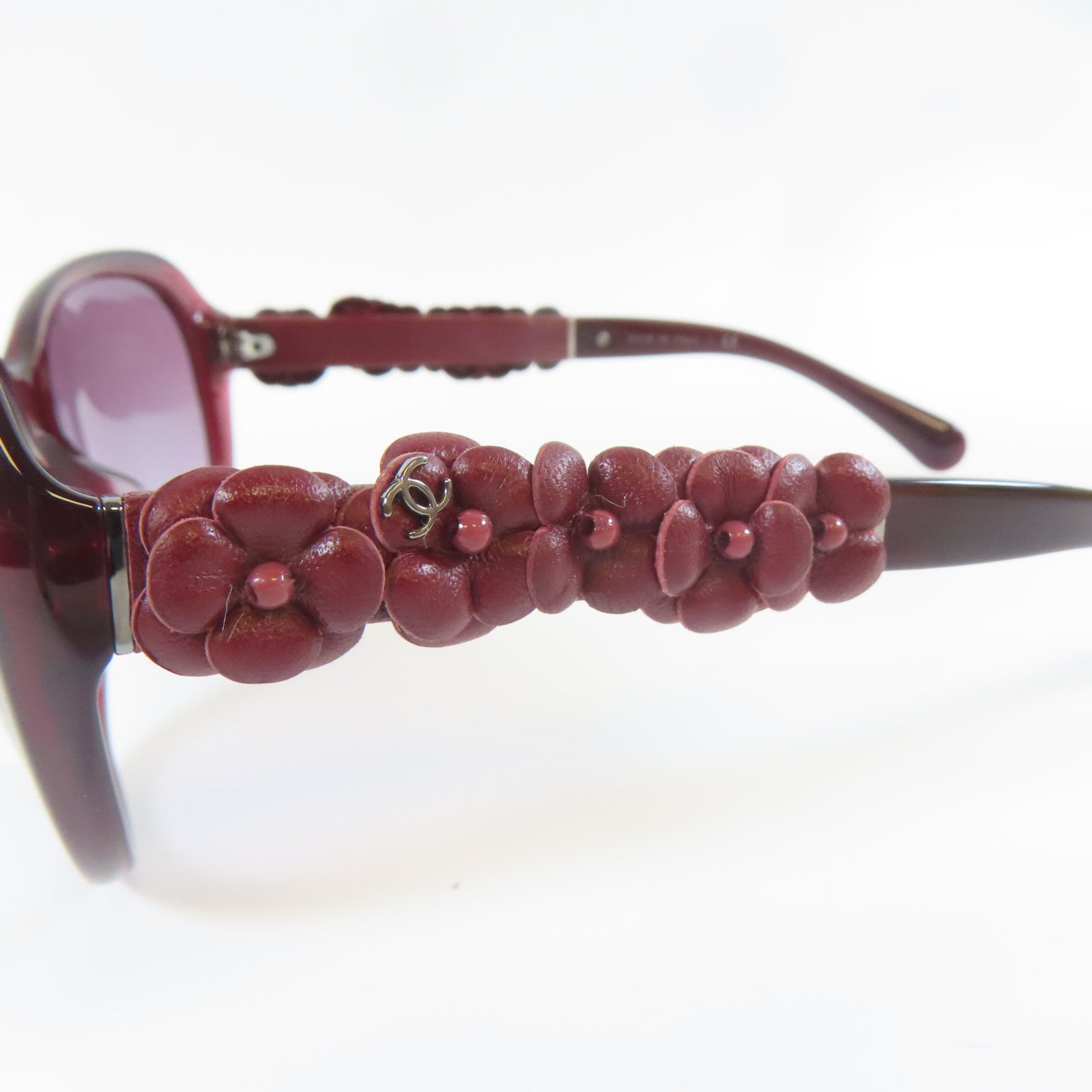 CHANEL PVC Camellia Sunglasses太陽眼鏡紅色/黑色