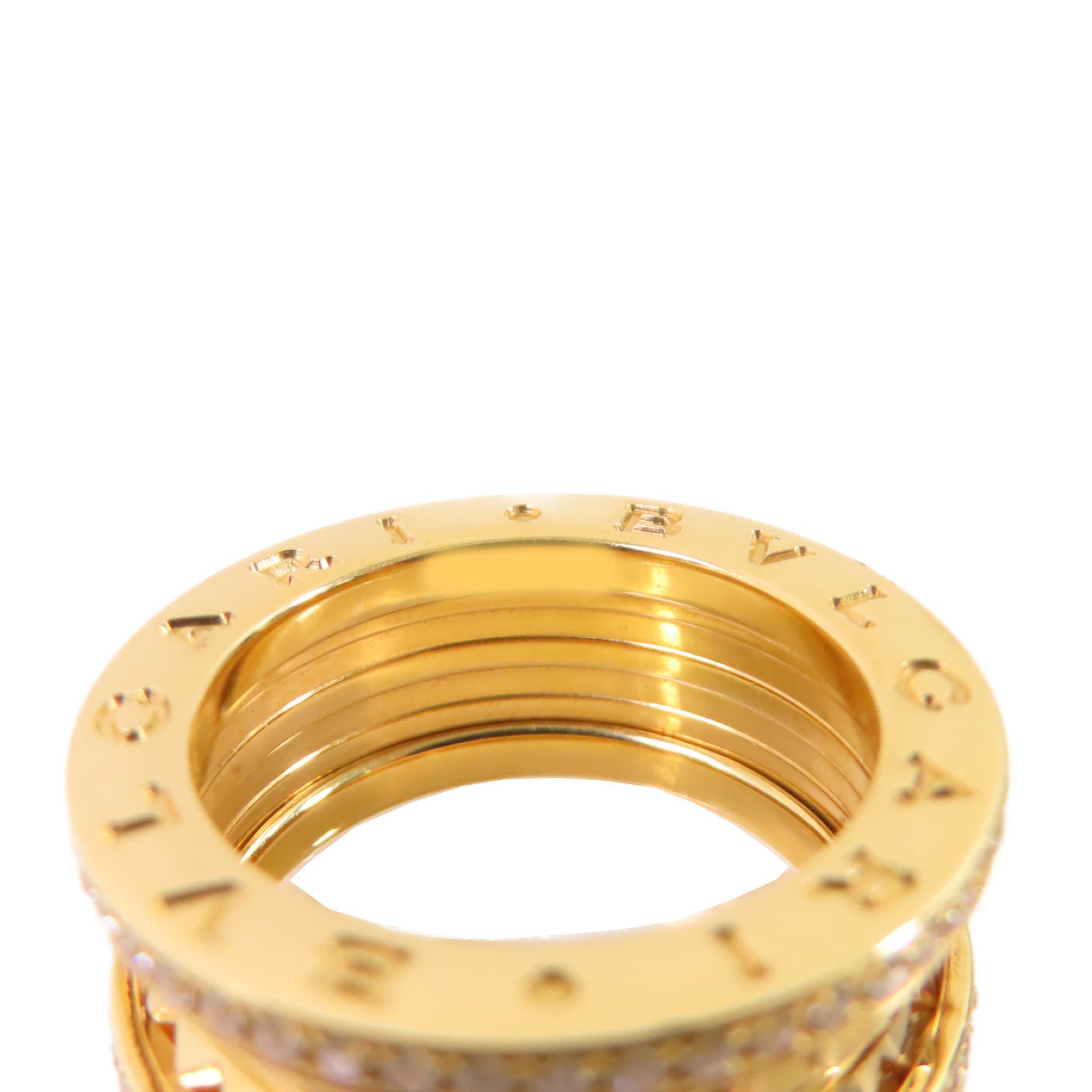 BVLGARI【激減優惠】 18K黃金/z鑽石B.Zero1 Rock Diamond Ring戒指US#4.5/#49