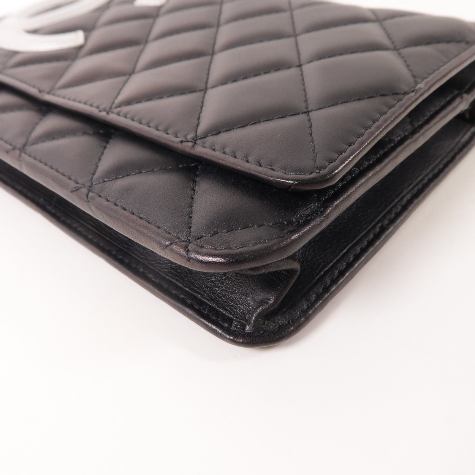CHANEL 羊皮皮革WOC Wallet On Chain銀扣鏈帶肩背袋