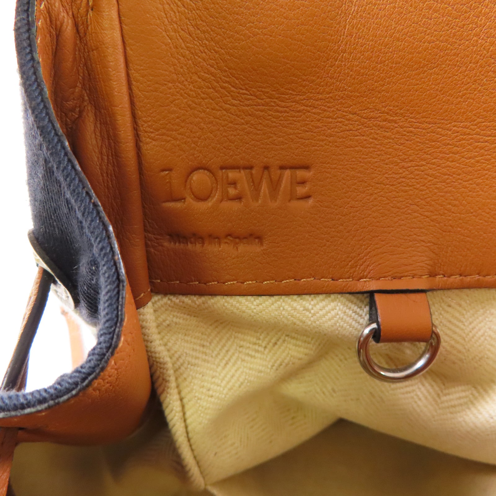 LOEWE 牛皮皮革/帆布Hammock肩背袋