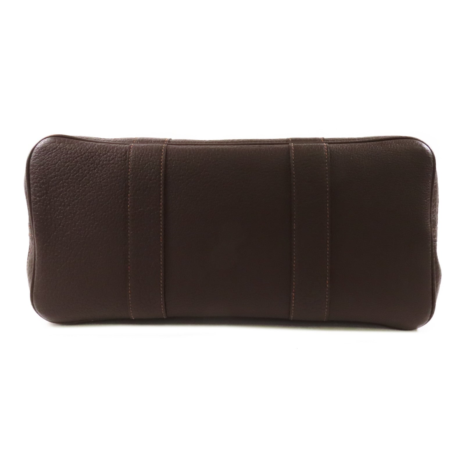 HERMES 帆布/皮革Buffle Skipper Garden Party PM銀扣手挽袋Biscuit