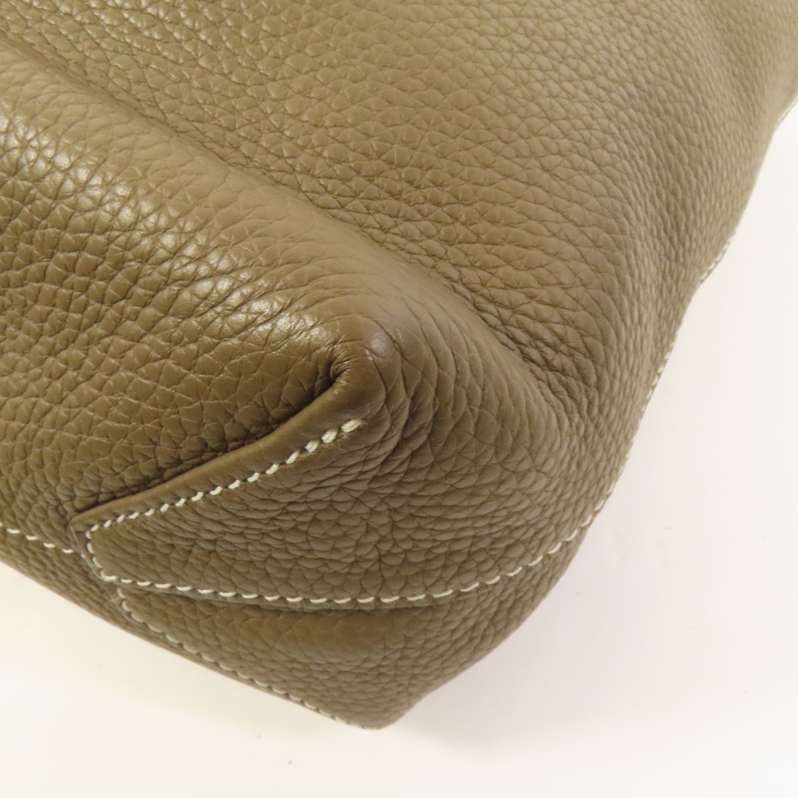HERMES Clemence皮革Double Sens 35手挽袋 Etoupe/Rouge Tomato