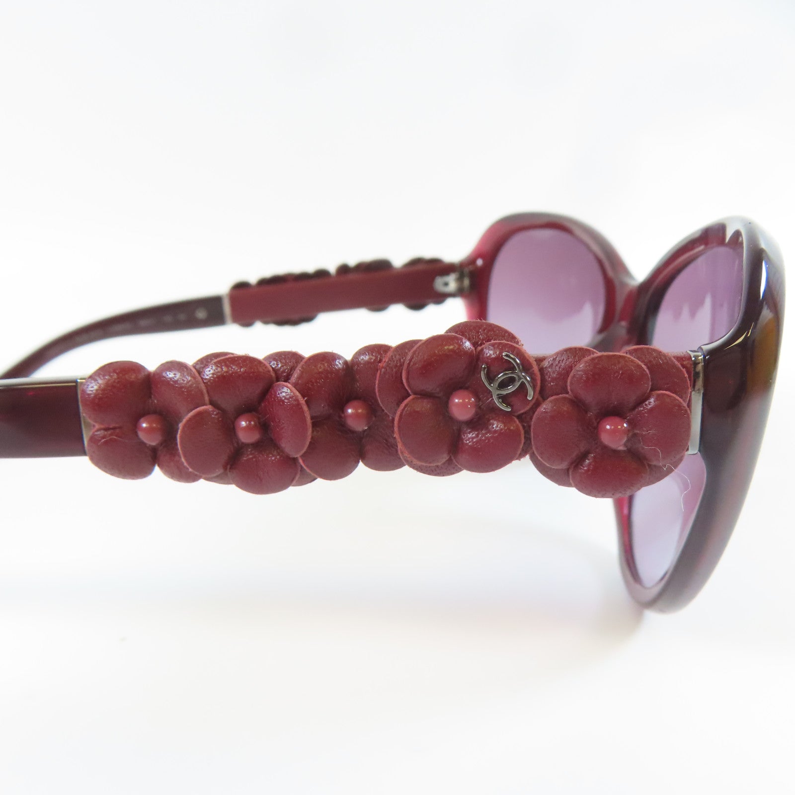 CHANEL PVC Camellia Sunglasses太陽眼鏡紅色/黑色