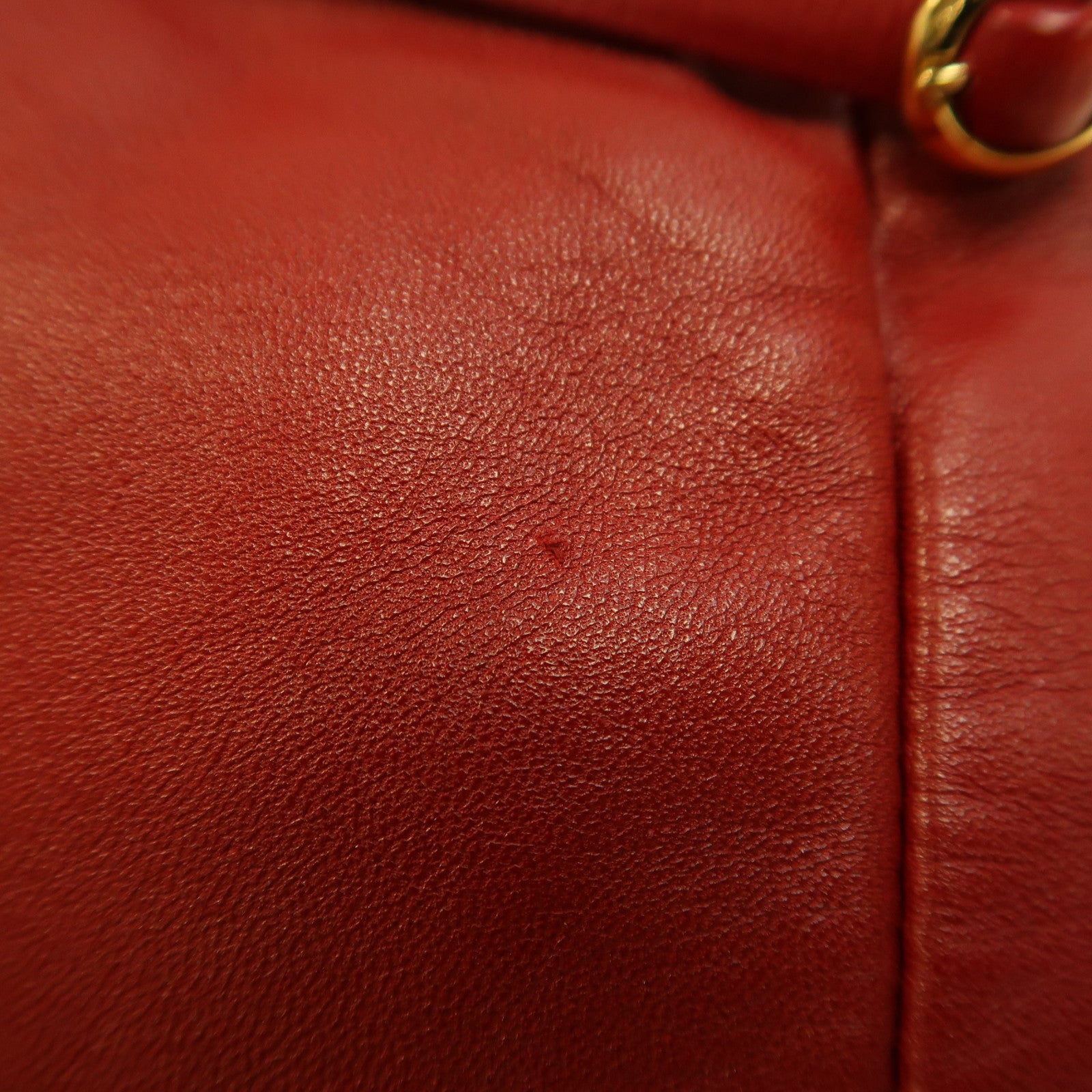 LOEWE 羊皮皮革Hand Bag金扣手挽袋紅色