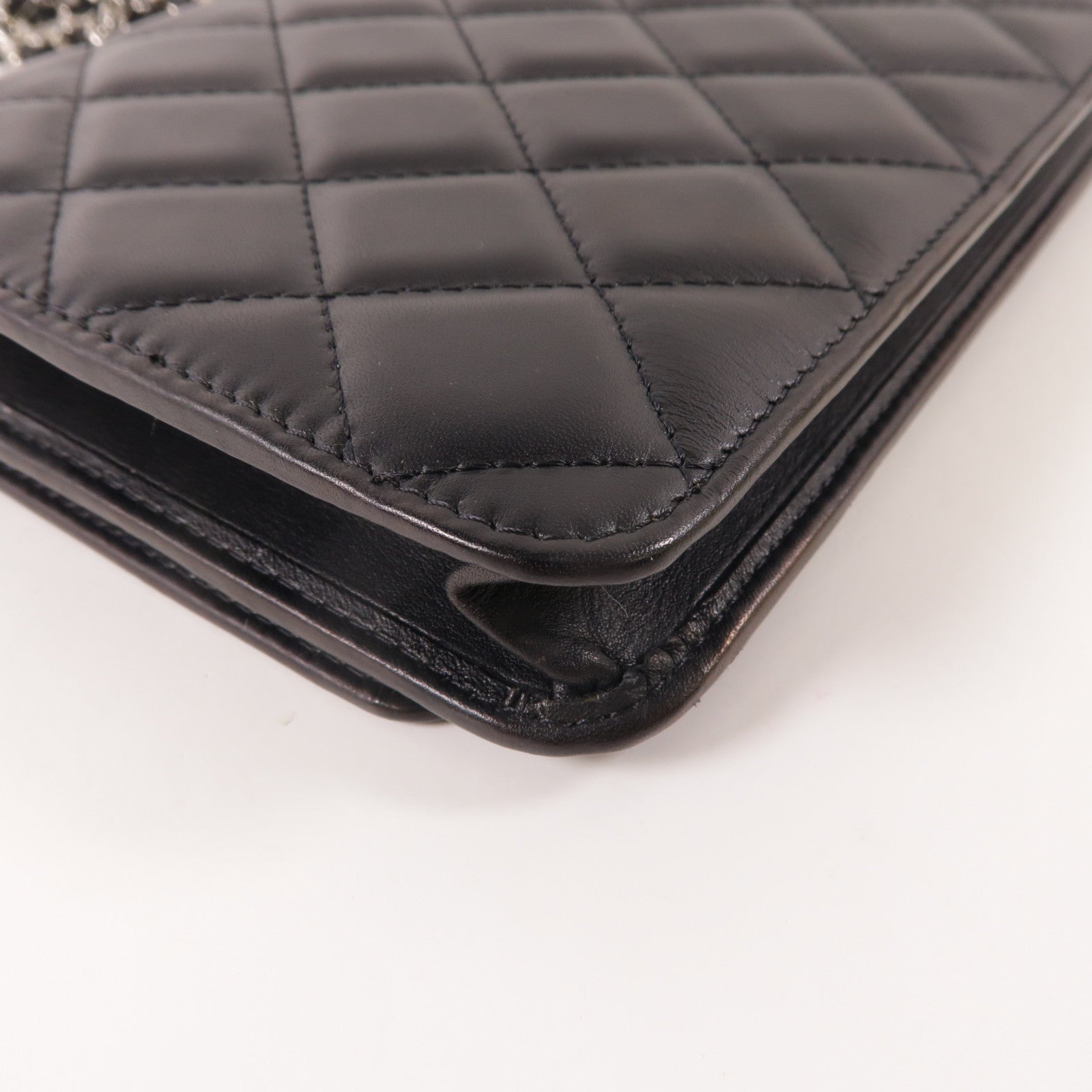 CHANEL 羊皮皮革WOC Wallet On Chain銀扣鏈帶肩背袋
