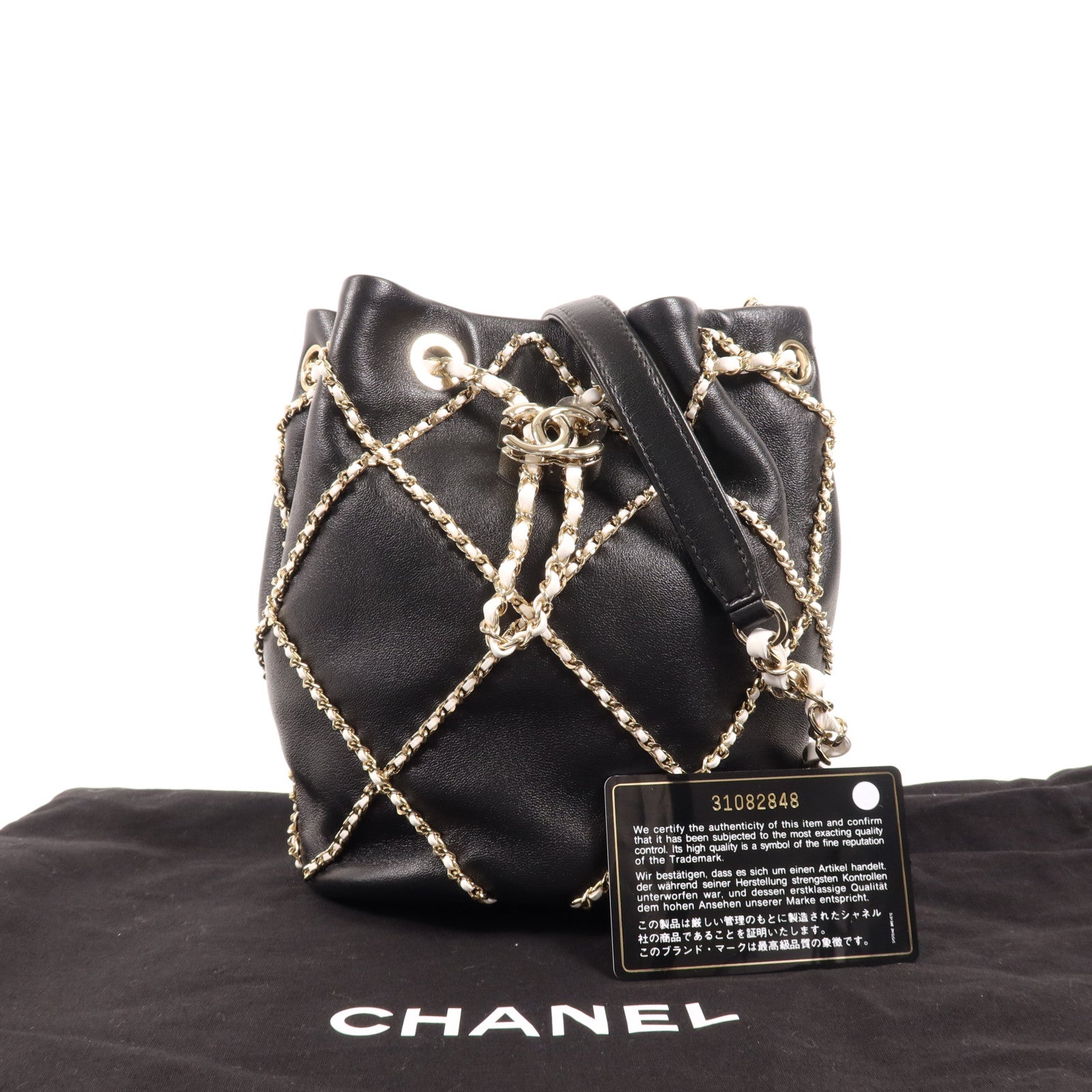 CHANEL 牛皮皮革Chain Shoulder Bag金扣鏈帶肩背袋