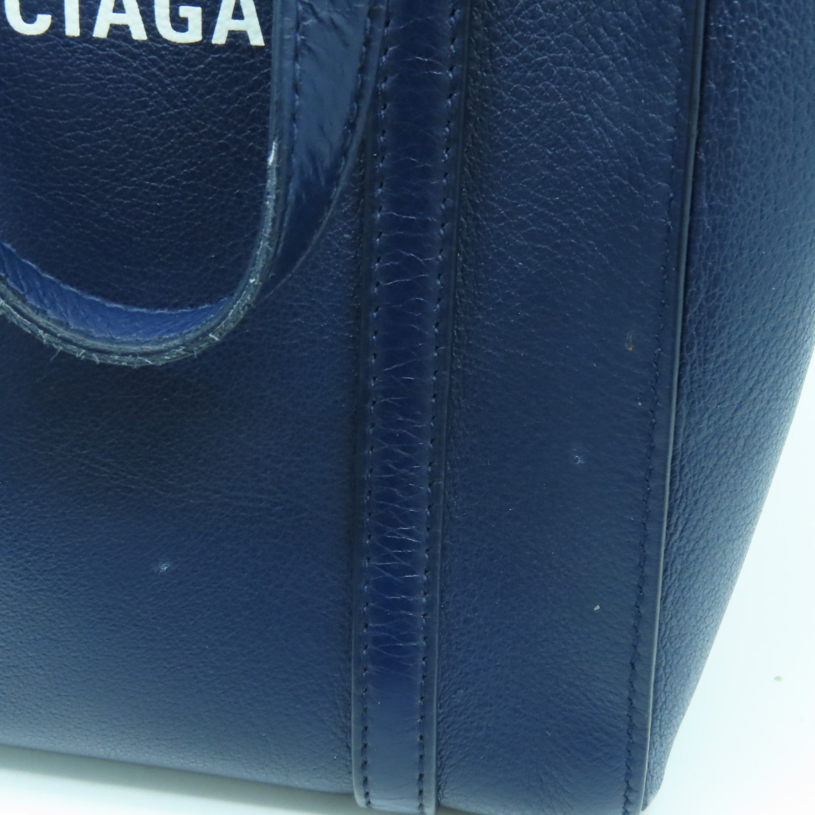 BALENCIAGA 【激減優惠】牛皮皮革XXS Tote Bag銀扣手挽肩背兩用袋深藍色