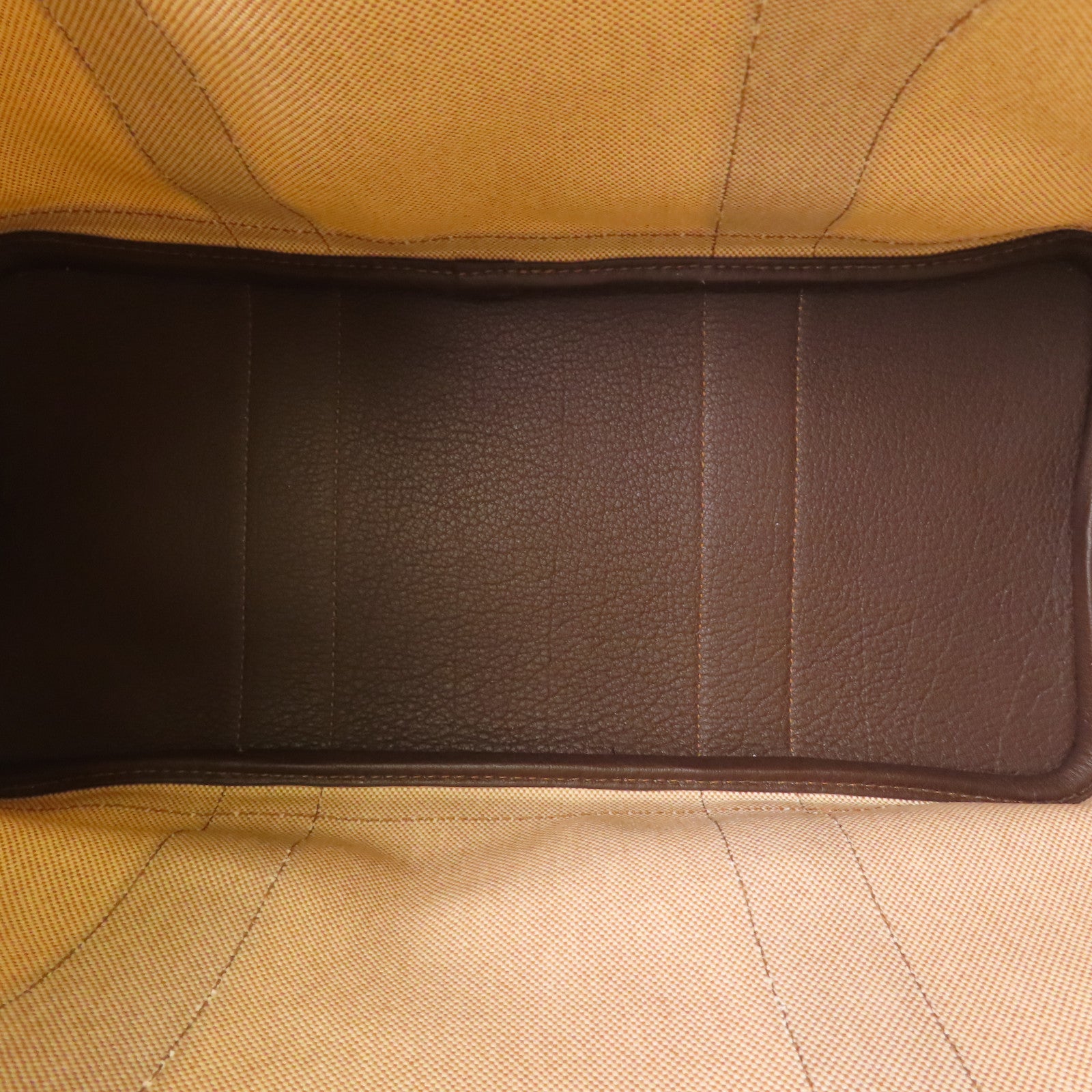 HERMES 帆布/皮革Buffle Skipper Garden Party PM銀扣手挽袋Biscuit