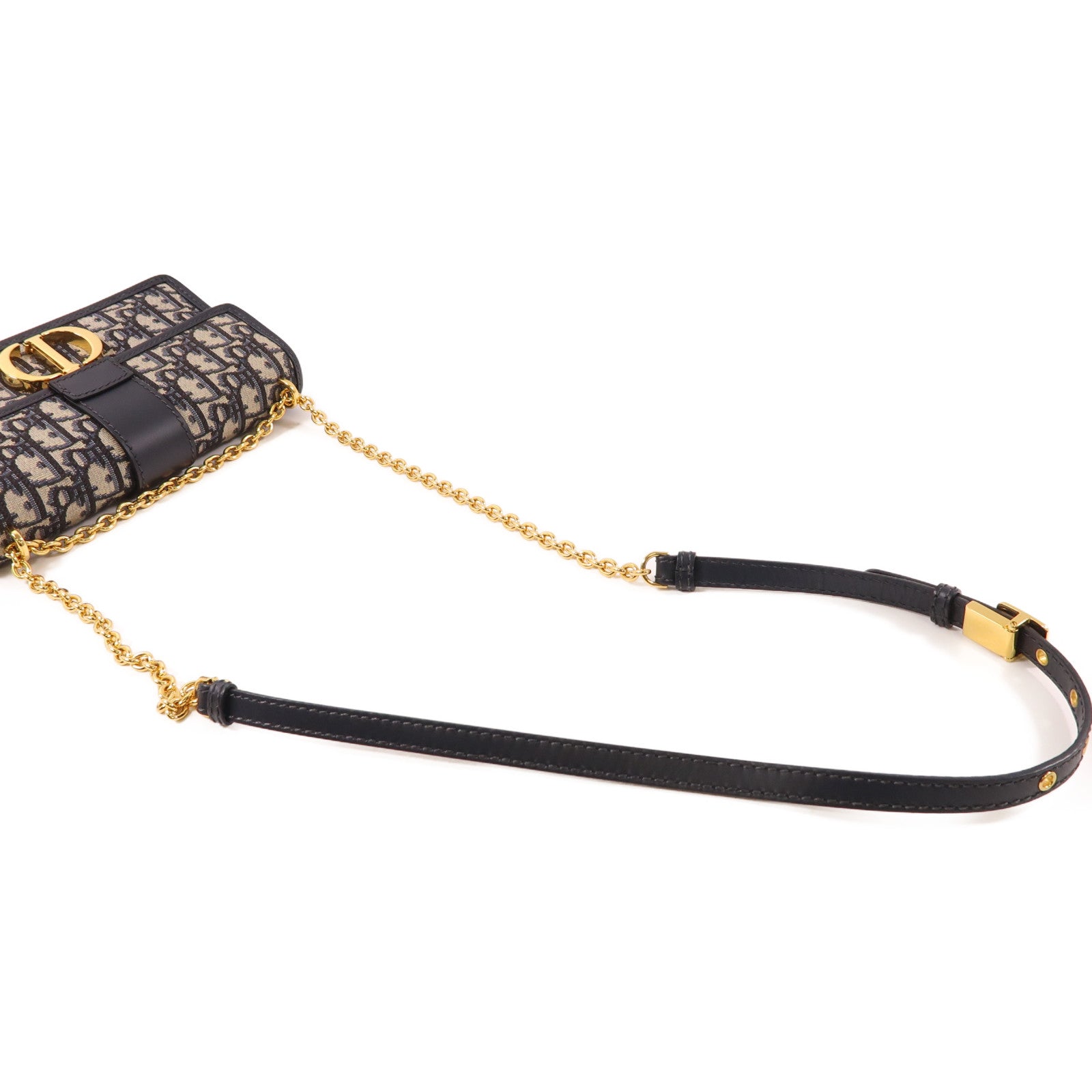 Dior 帆布30 Montaigne金扣鏈帶肩背袋