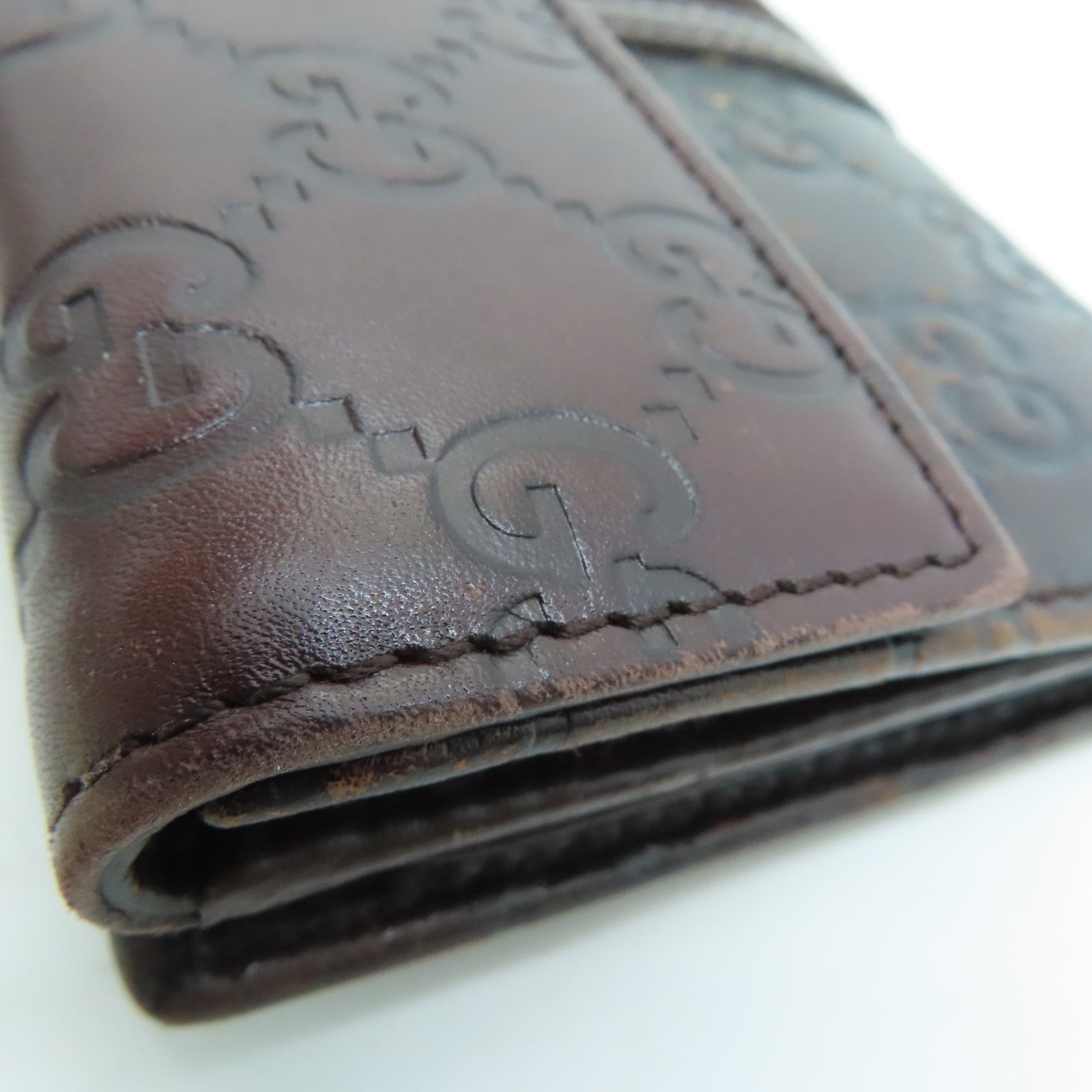 GUCCI 牛皮皮革Long Wallet金扣長錢包啡色