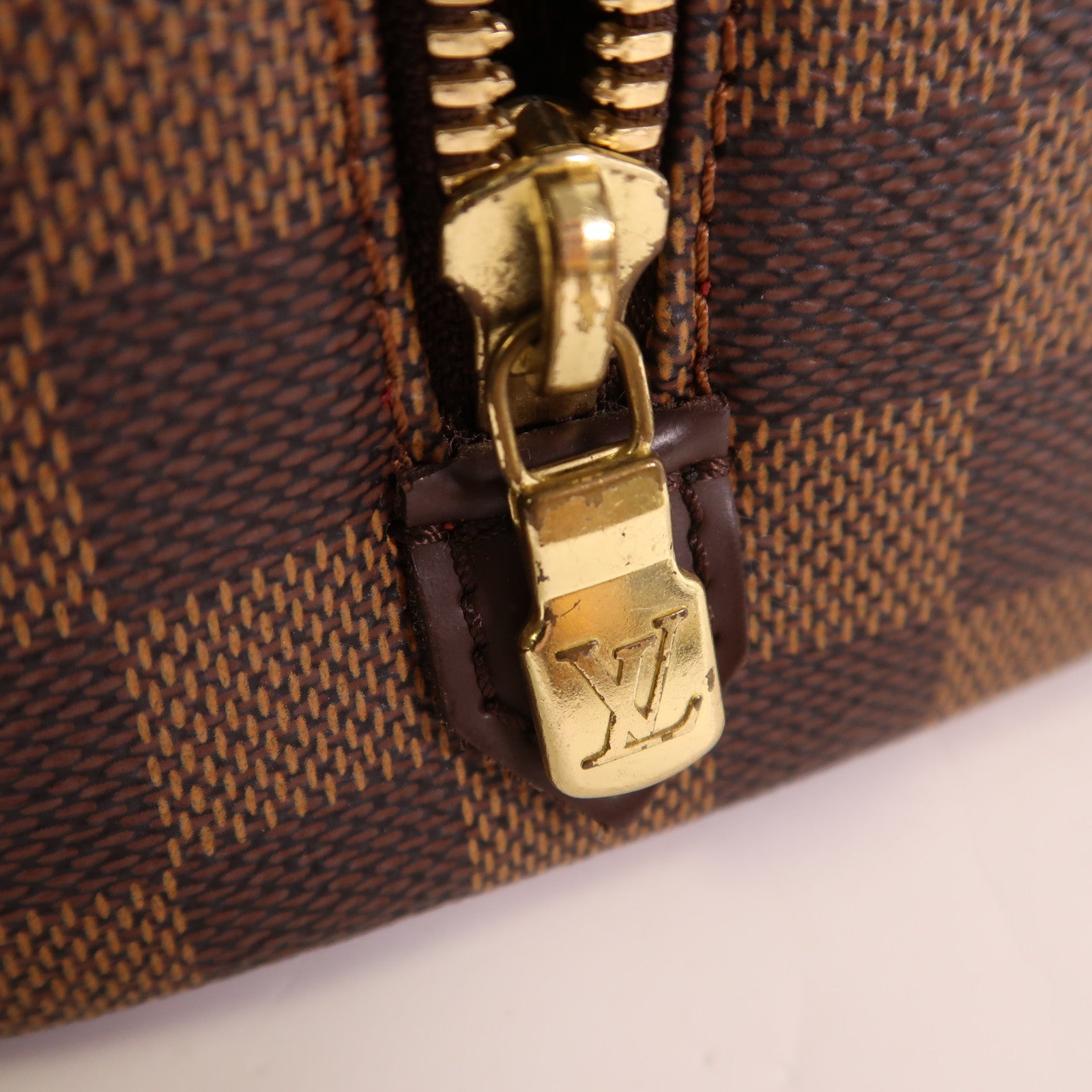 LOUIS VUITTON Damier Ribera MM金扣手挽袋