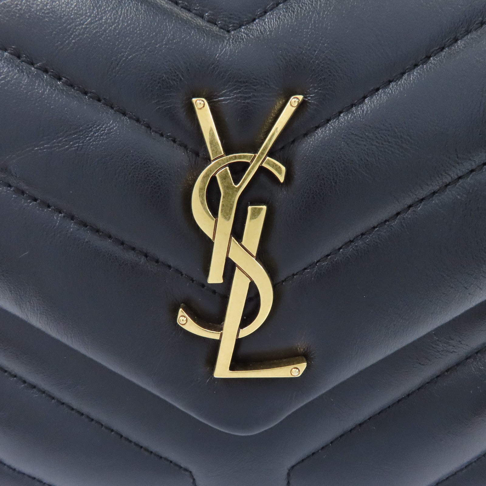 SAINT LAURENT 牛皮皮革Chain Shoulder金扣鏈帶肩背袋黑色