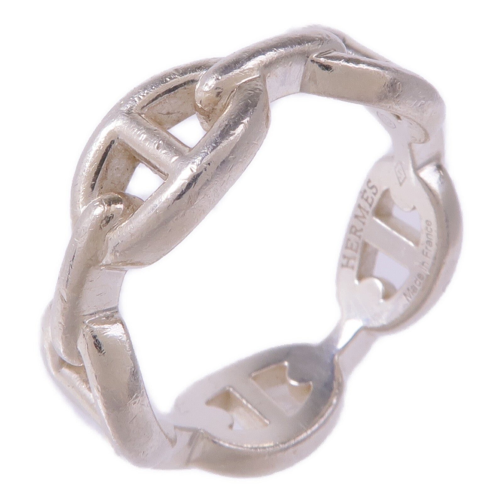 HERMES 【激減優惠】925純銀Chaine d'ancre Enchainee Ring戒指Hermes#59/US#8.75
