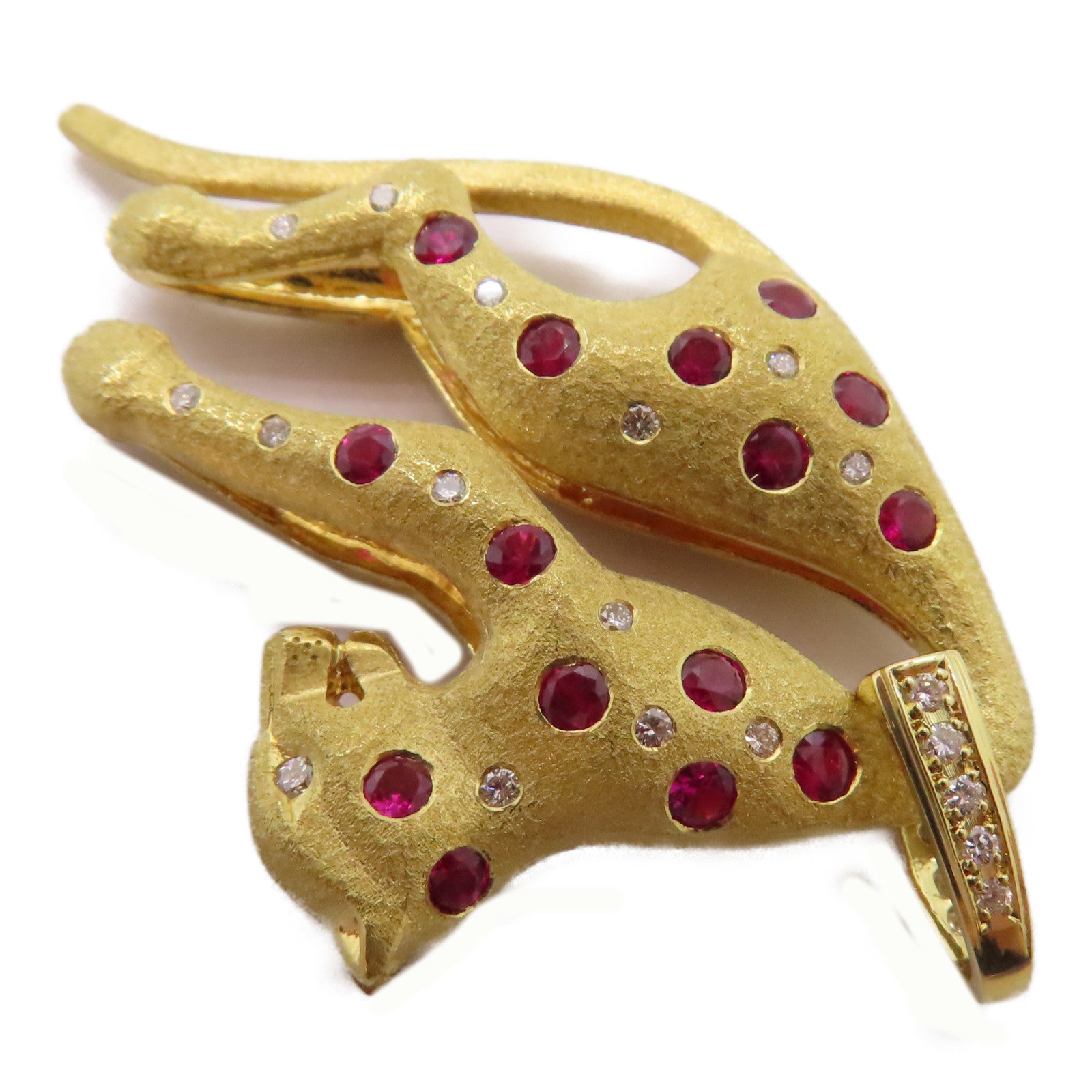JEWELRY 18K黃金Ruby Diamond Pendant Top 1.55ct紅寶石/0.31ct鑽石吊墜