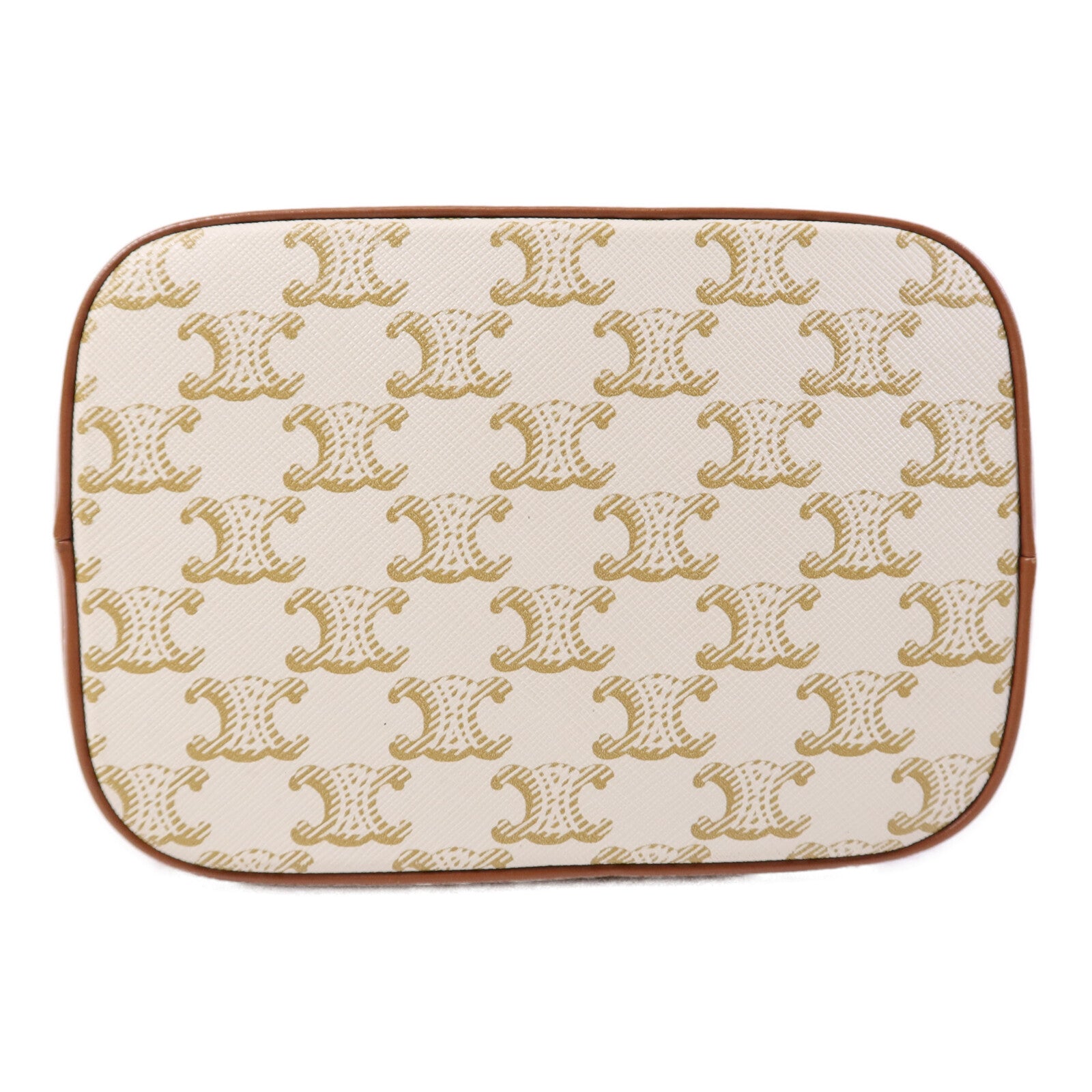 CELINE 塗層帆布Triomphe Bucket金扣肩背袋