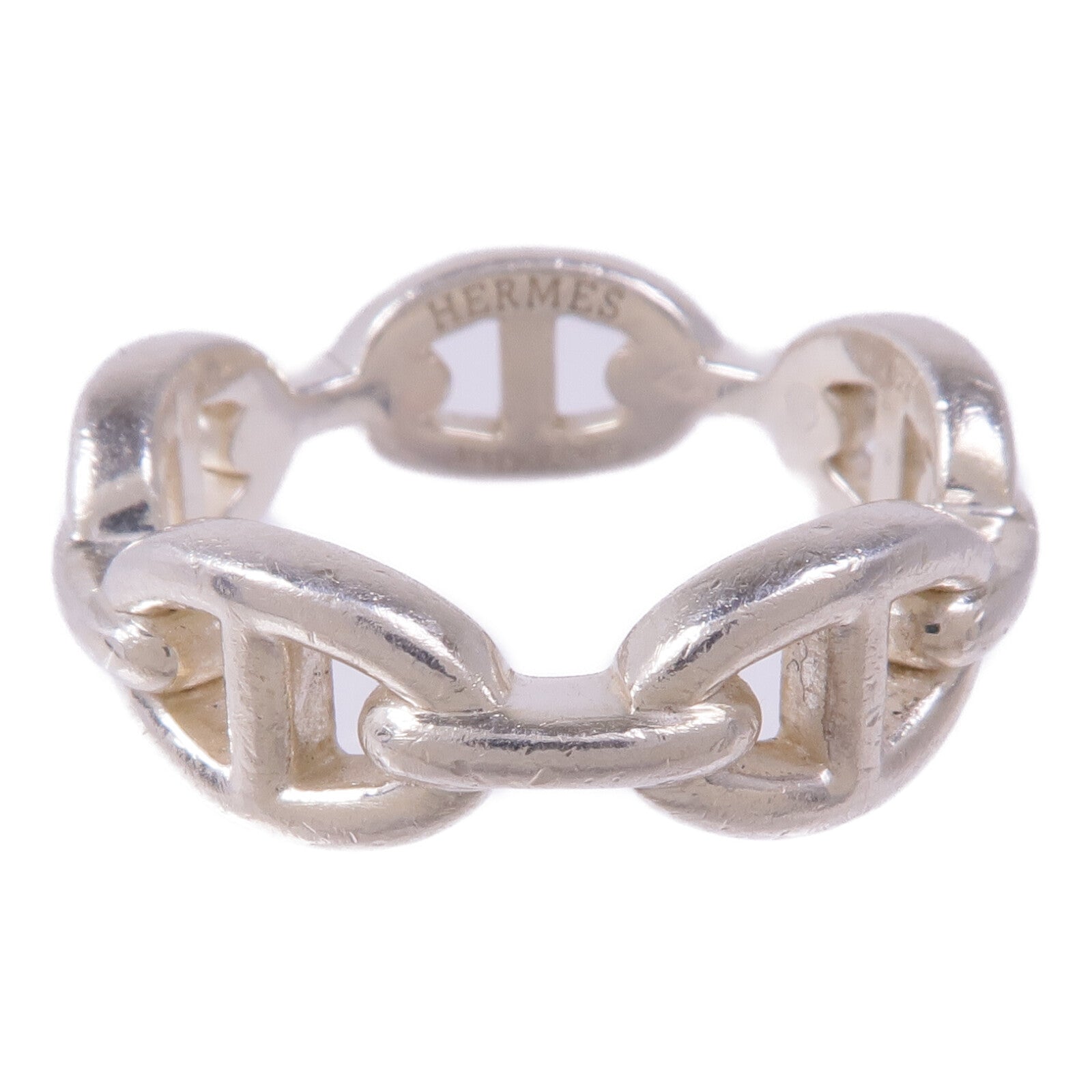 HERMES 【激減優惠】925純銀Chaine d'ancre Enchainee Ring戒指Hermes#59/US#8.75