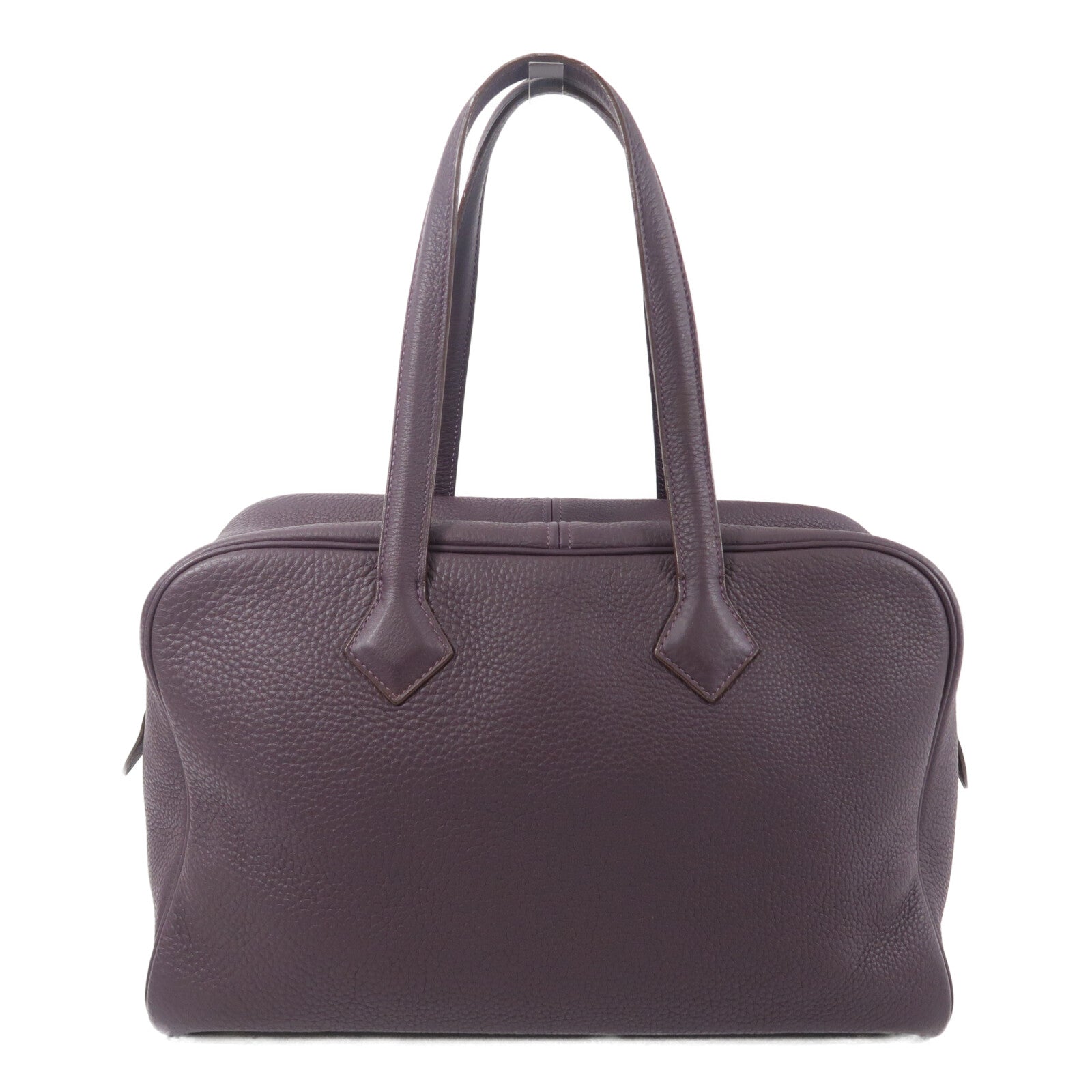 HERMES Clemence皮革Victoria 35手挽袋Rouge Pivoine