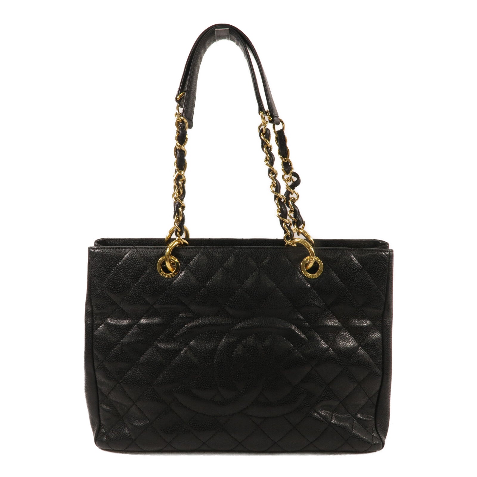 CHANEL 牛皮皮革GST Grand Shopping Tote Bag鏈帶肩背袋