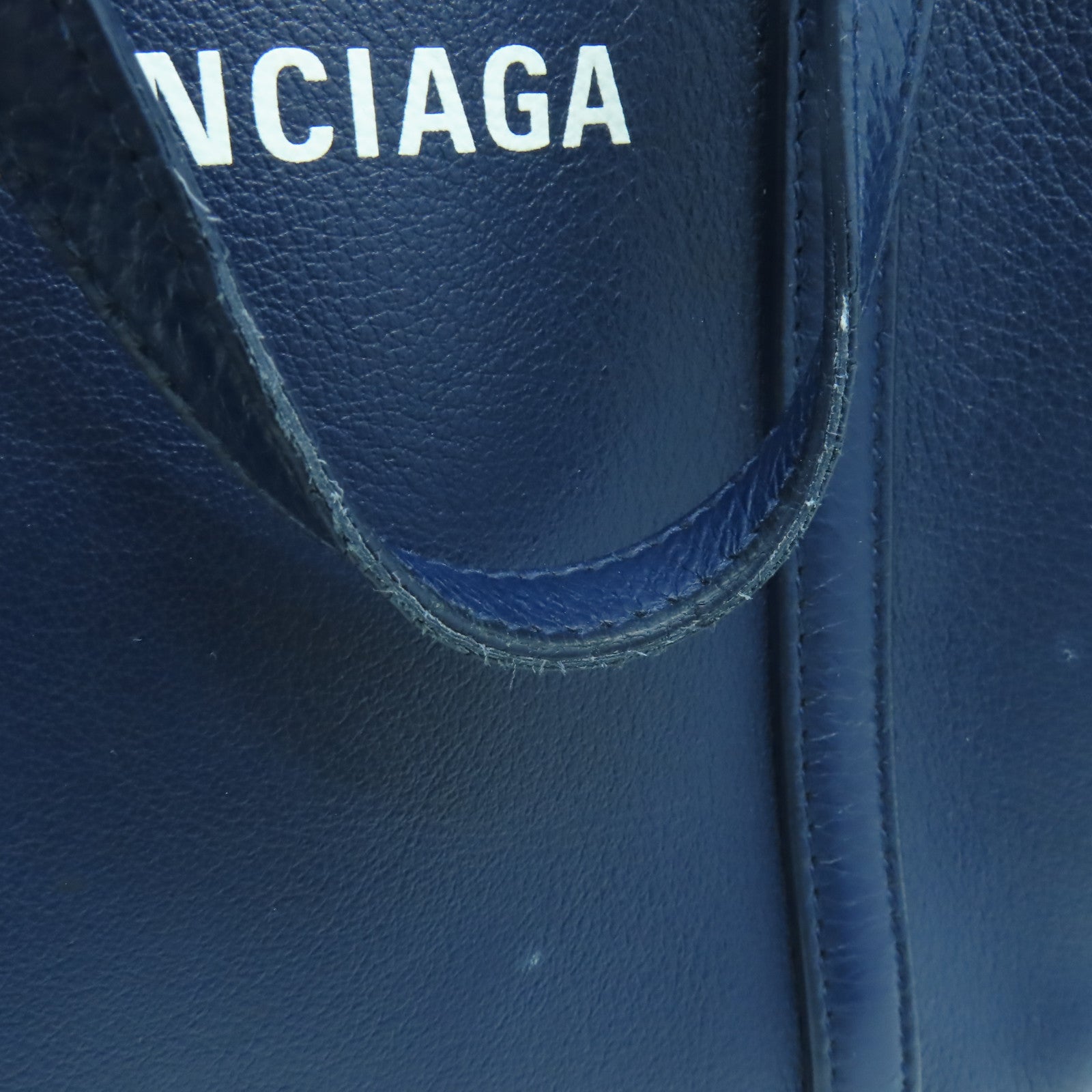 BALENCIAGA 【激減優惠】牛皮皮革XXS Tote Bag銀扣手挽肩背兩用袋深藍色