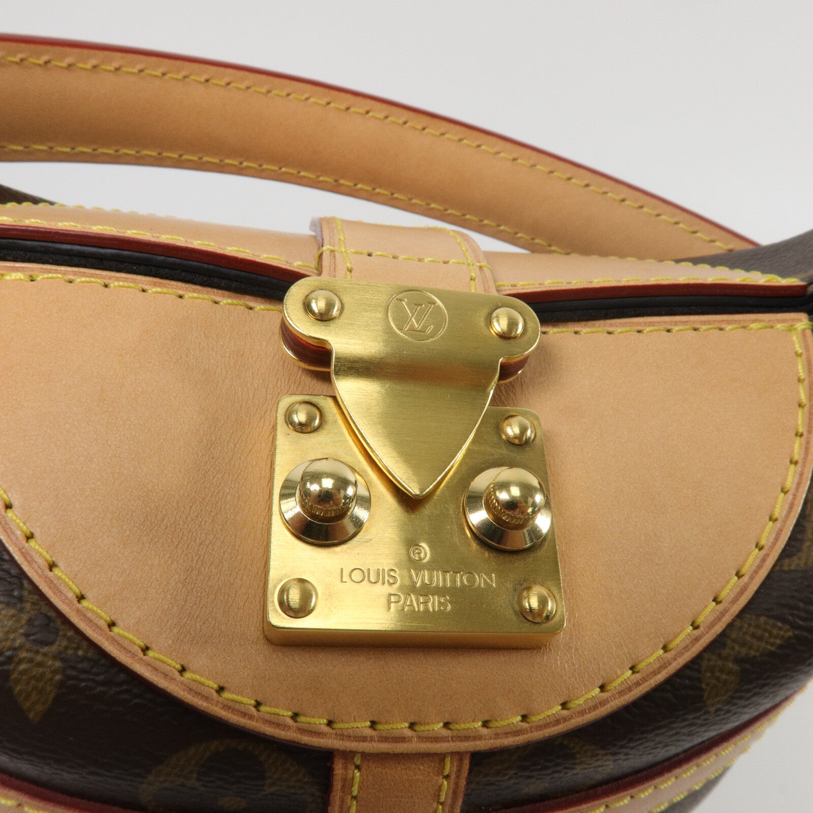 LOUIS VUITTON Monogram Duffle金扣手挽肩背兩用袋棕色