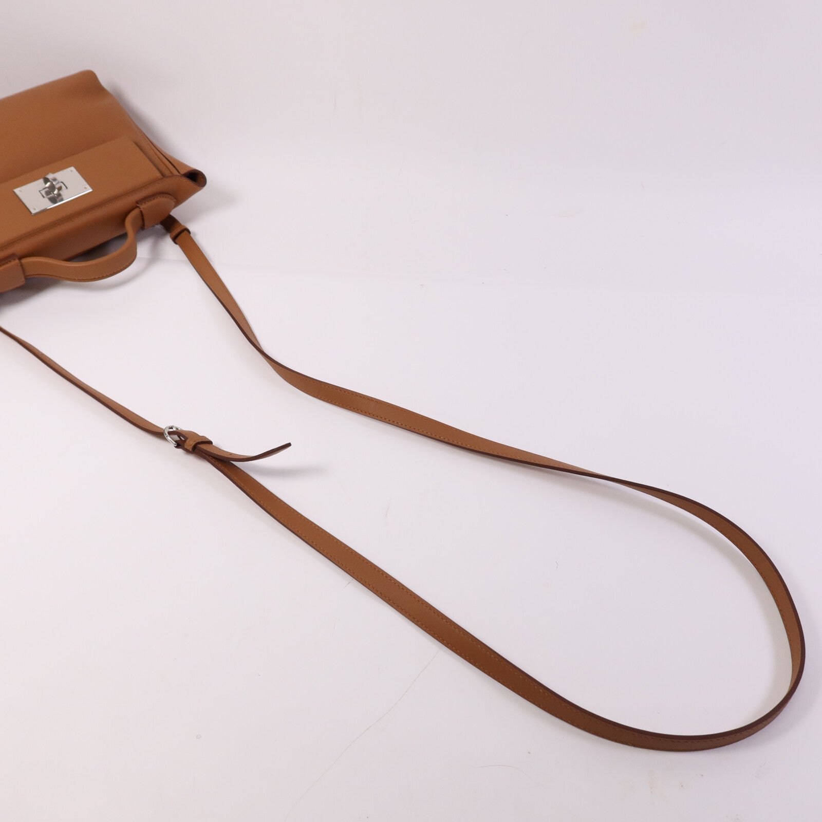 HERMES Swift皮革24/24 Mini銀扣肩背袋Gold