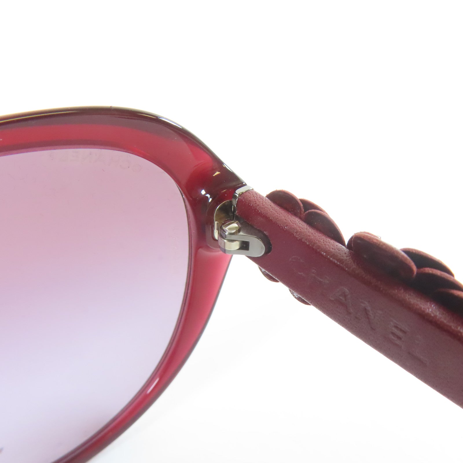 CHANEL PVC Camellia Sunglasses太陽眼鏡紅色/黑色