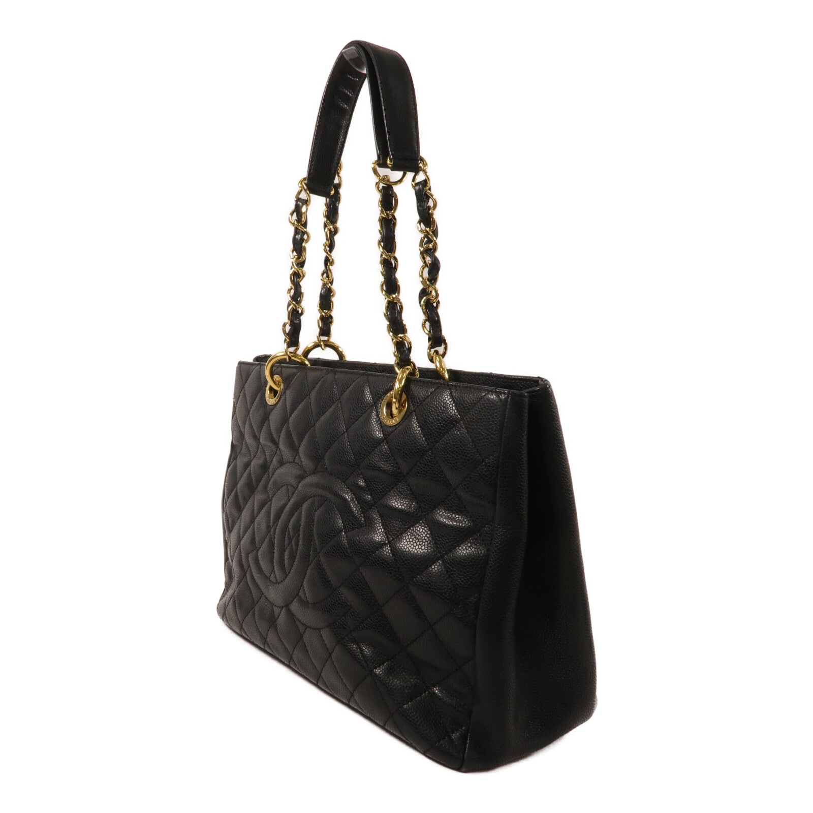 CHANEL 牛皮皮革GST Grand Shopping Tote Bag鏈帶肩背袋