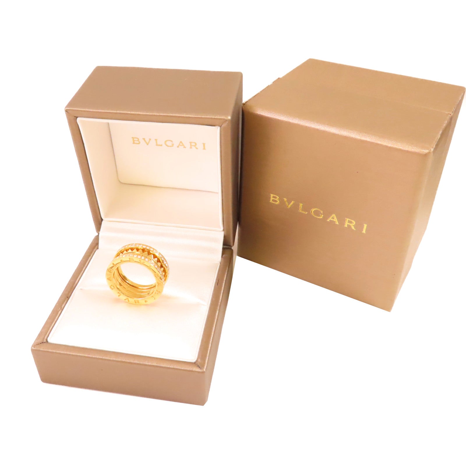 BVLGARI【激減優惠】 18K黃金/z鑽石B.Zero1 Rock Diamond Ring戒指US#4.5/#49