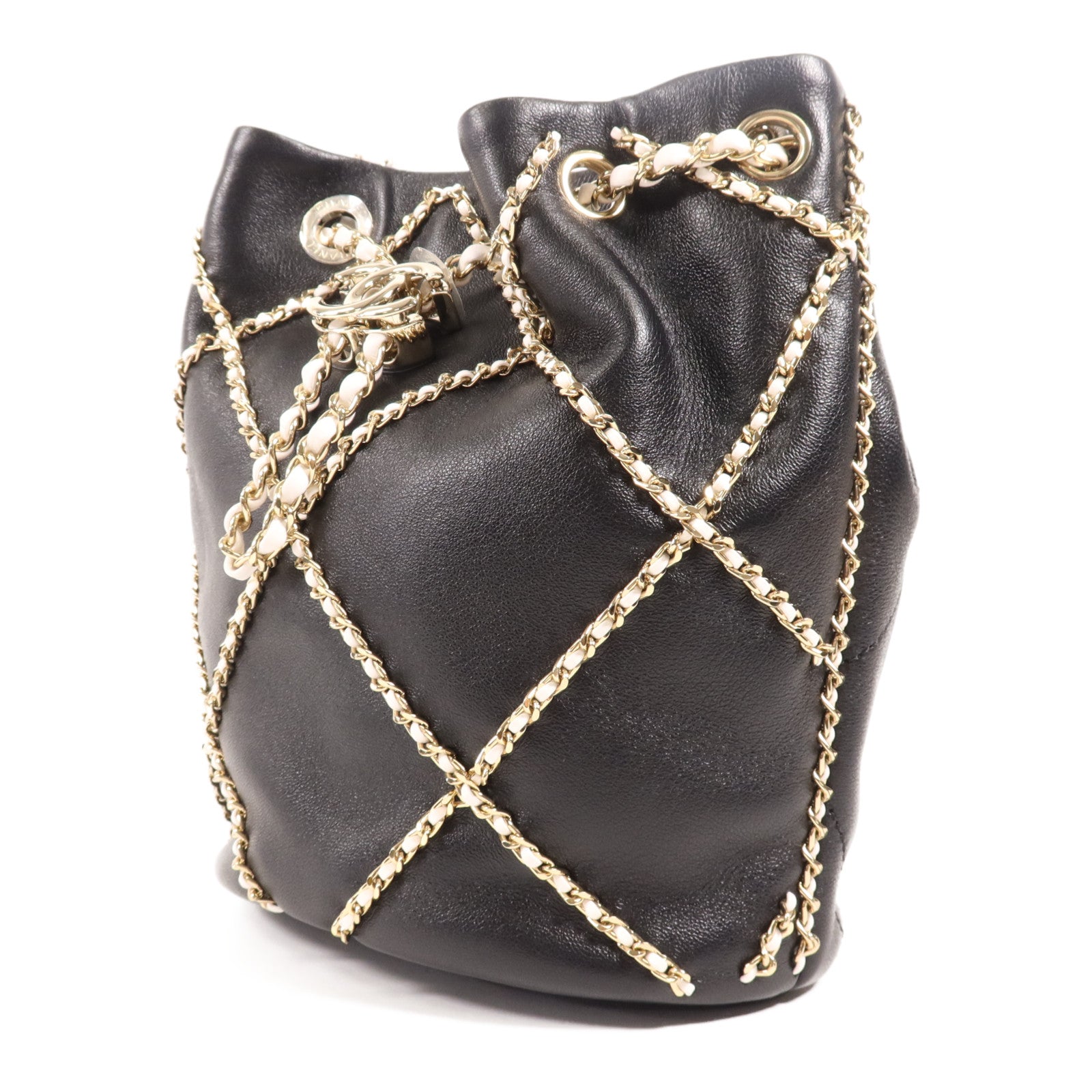 CHANEL 牛皮皮革Chain Shoulder Bag金扣鏈帶肩背袋