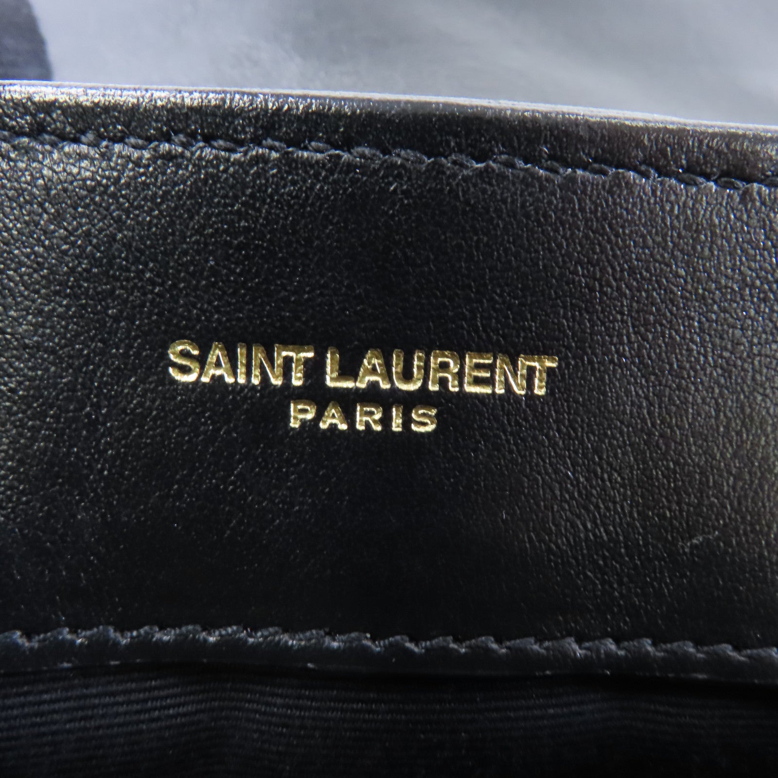SAINT LAURENT 牛皮皮革Chain Shoulder金扣鏈帶肩背袋黑色