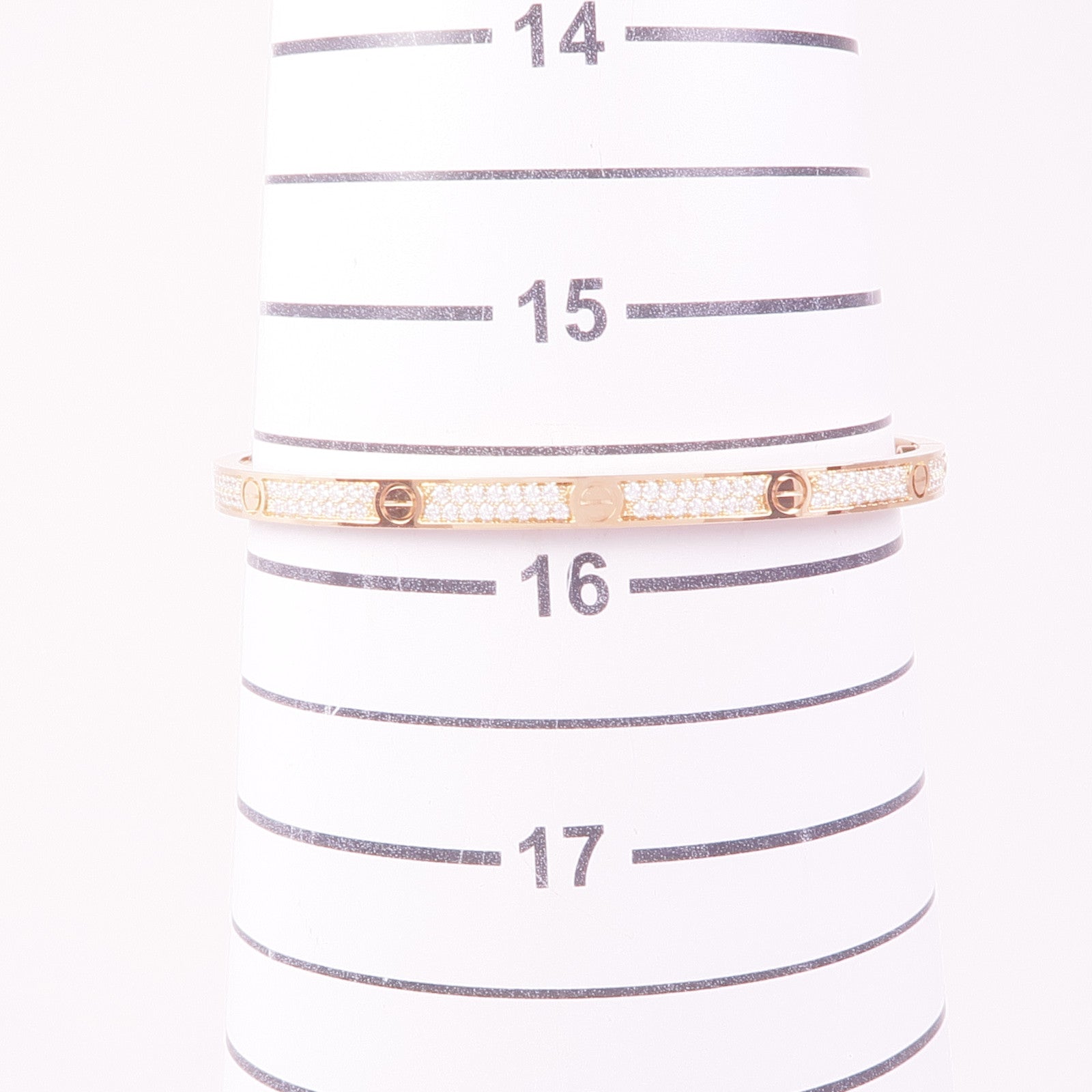 CARTIER 18K玫瑰金Love Bracelet Small Model Full Diamond鑽石手鐲Cartier#17