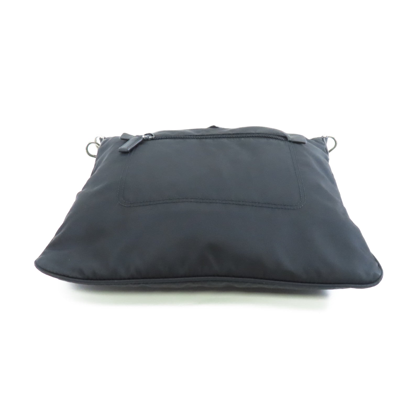 PRADA 尼龍Shoulder Bag銀扣肩背袋黑色