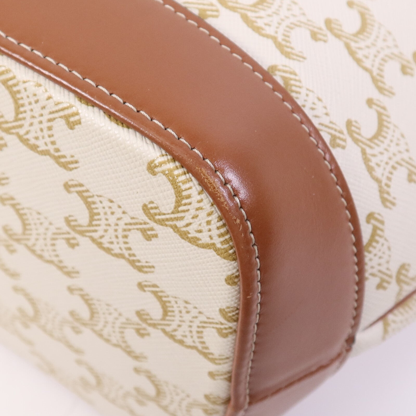 CELINE 塗層帆布Triomphe Bucket金扣肩背袋