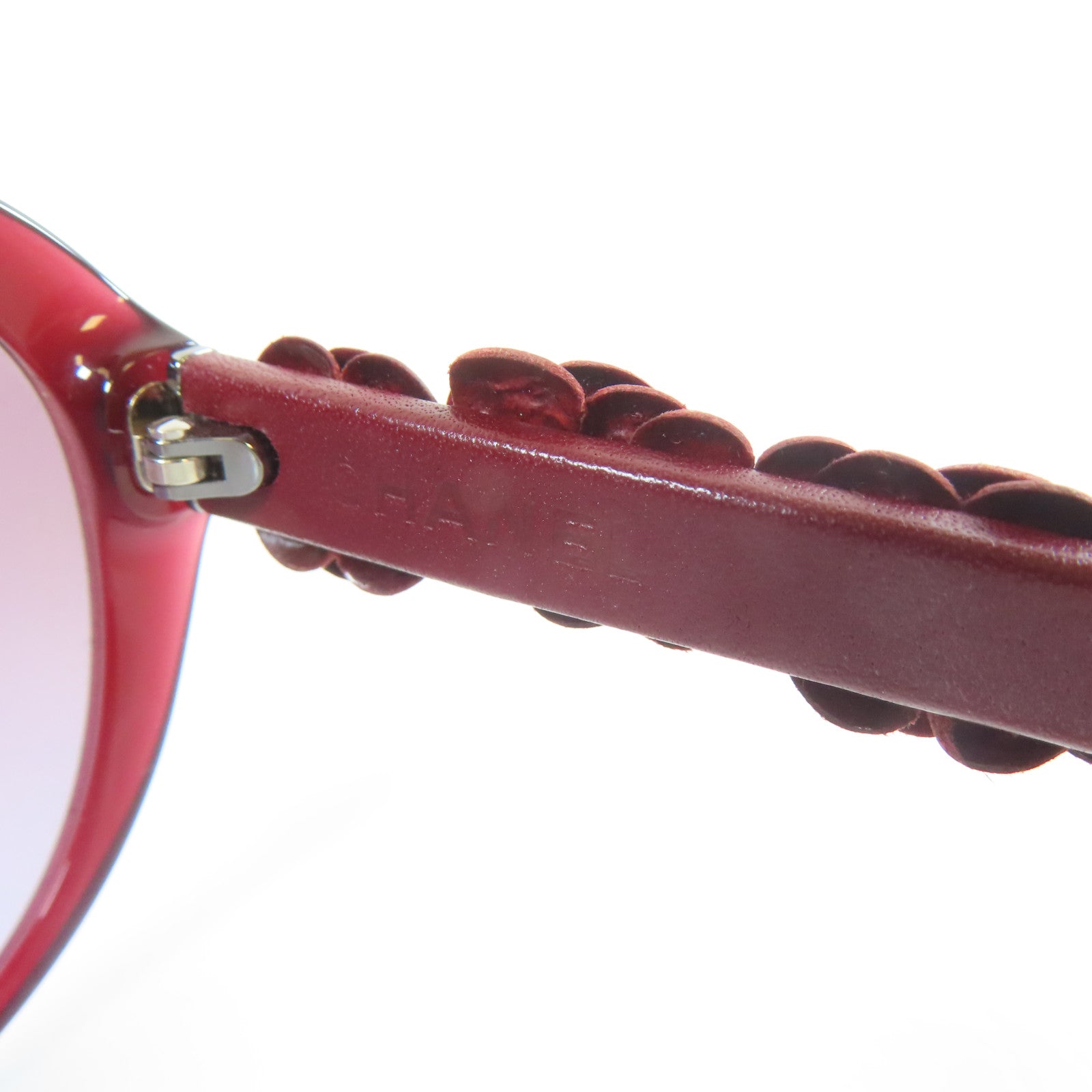 CHANEL PVC Camellia Sunglasses太陽眼鏡紅色/黑色