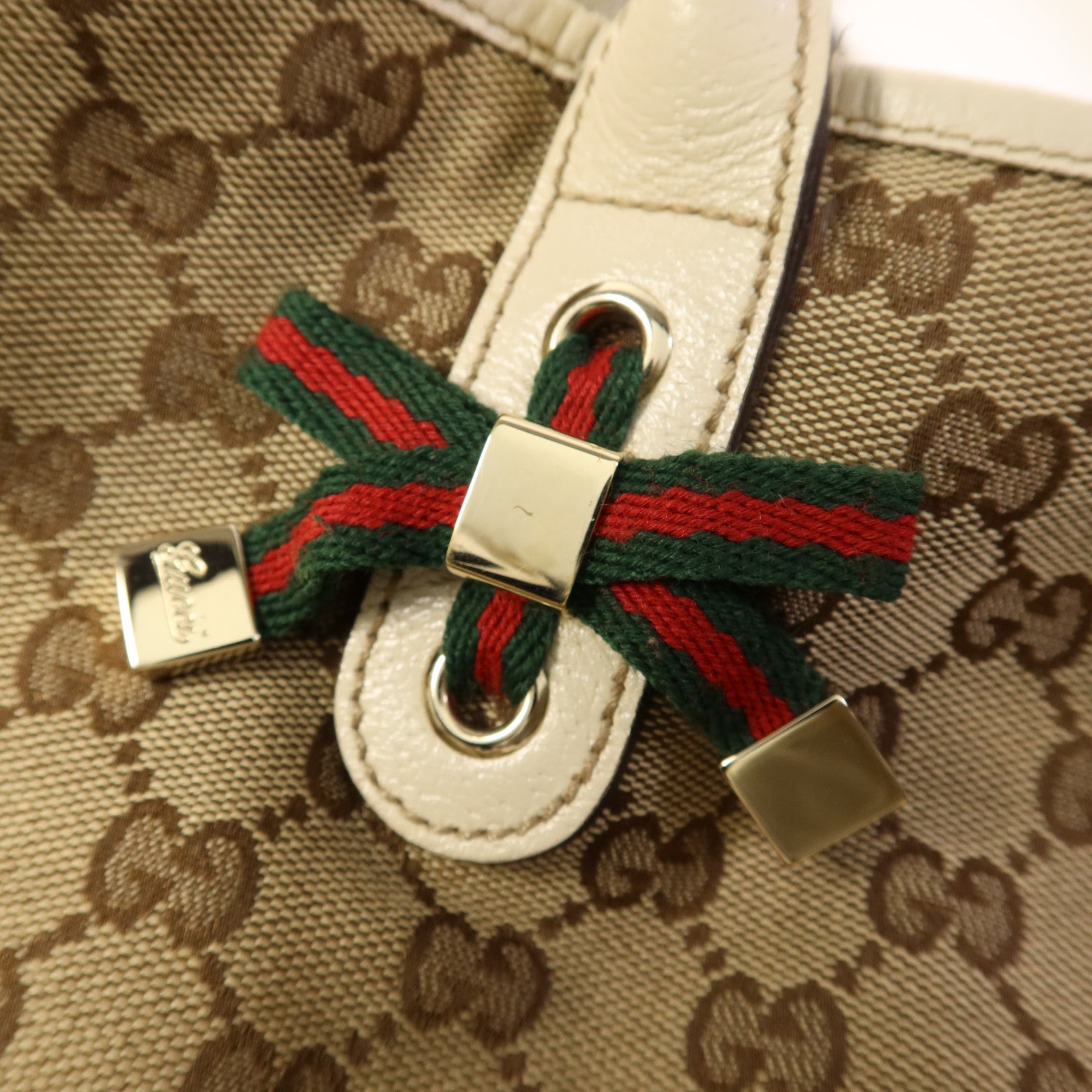 GUCCI 帆布Shoulder Bag金扣肩背袋
