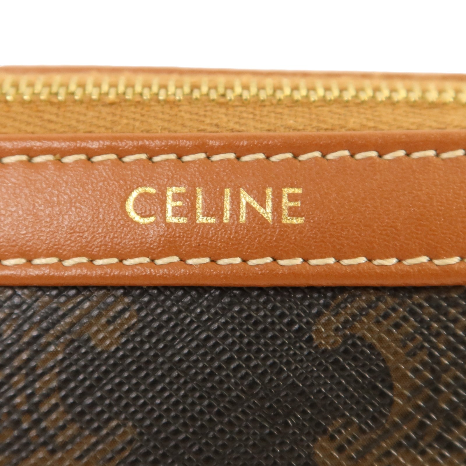 CELINE Trionphe帆布Pouch金扣手拿包