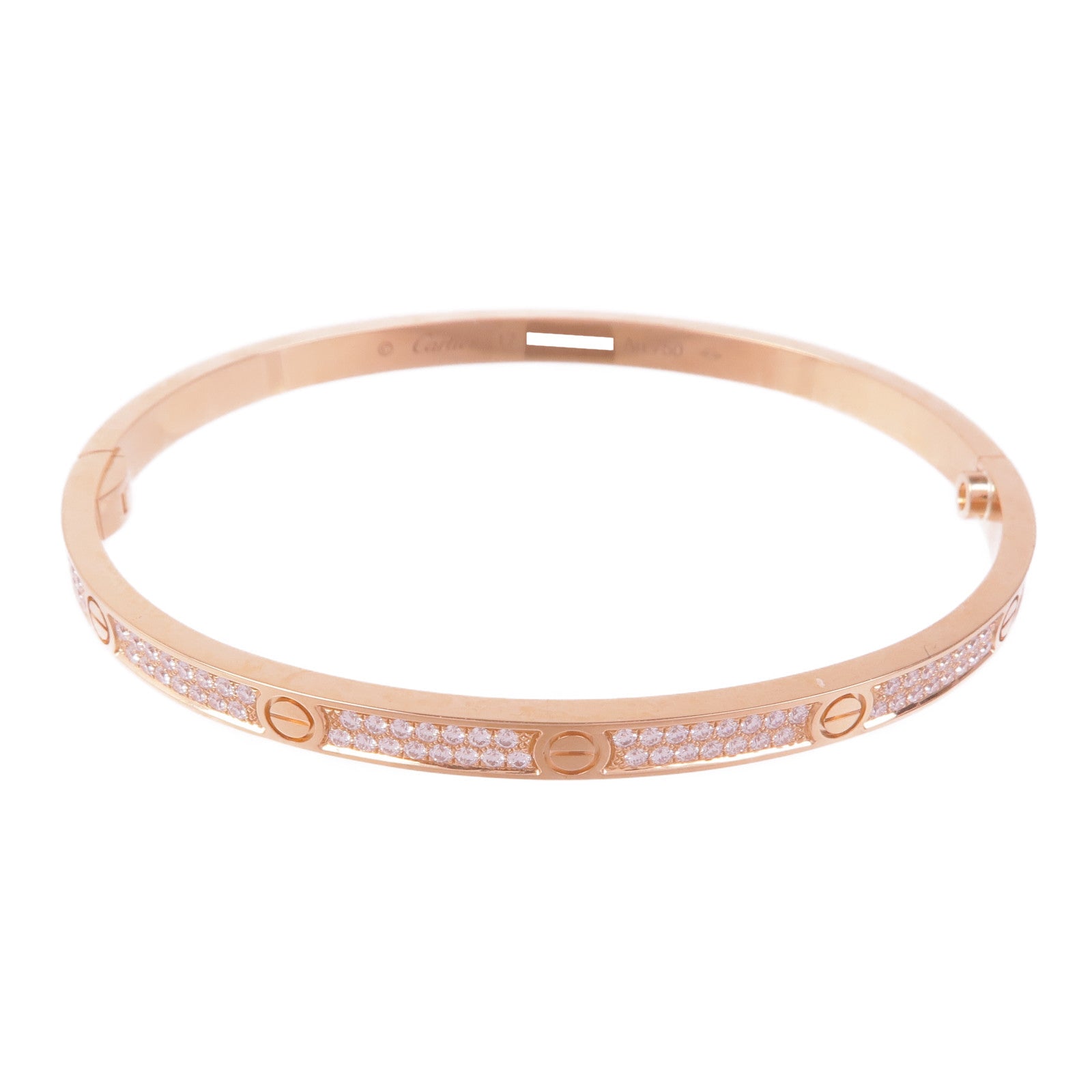 CARTIER 18K玫瑰金Love Bracelet Small Model Full Diamond鑽石手鐲Cartier#17