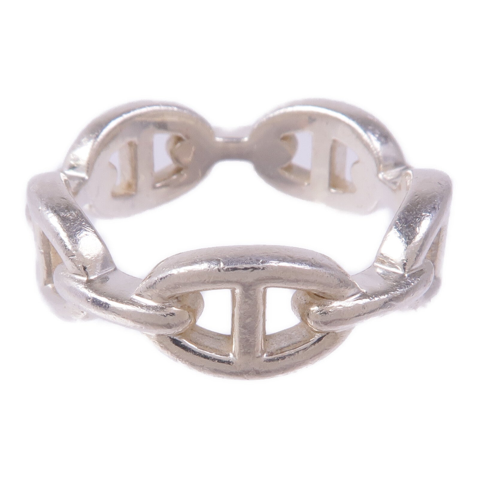 HERMES 【激減優惠】925純銀Chaine d'ancre Enchainee Ring戒指Hermes#59/US#8.75
