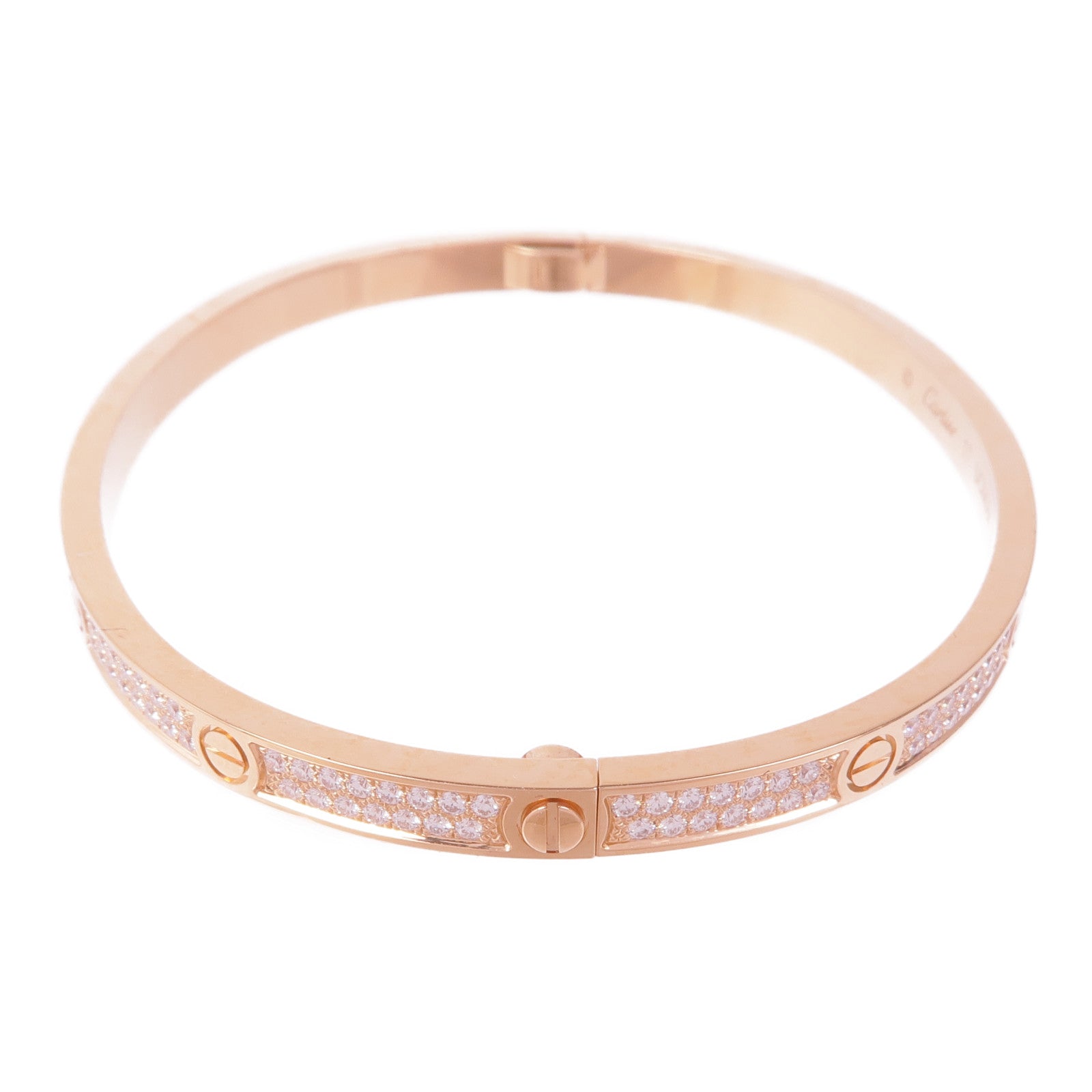 CARTIER 18K玫瑰金Love Bracelet Small Model Full Diamond鑽石手鐲Cartier#17