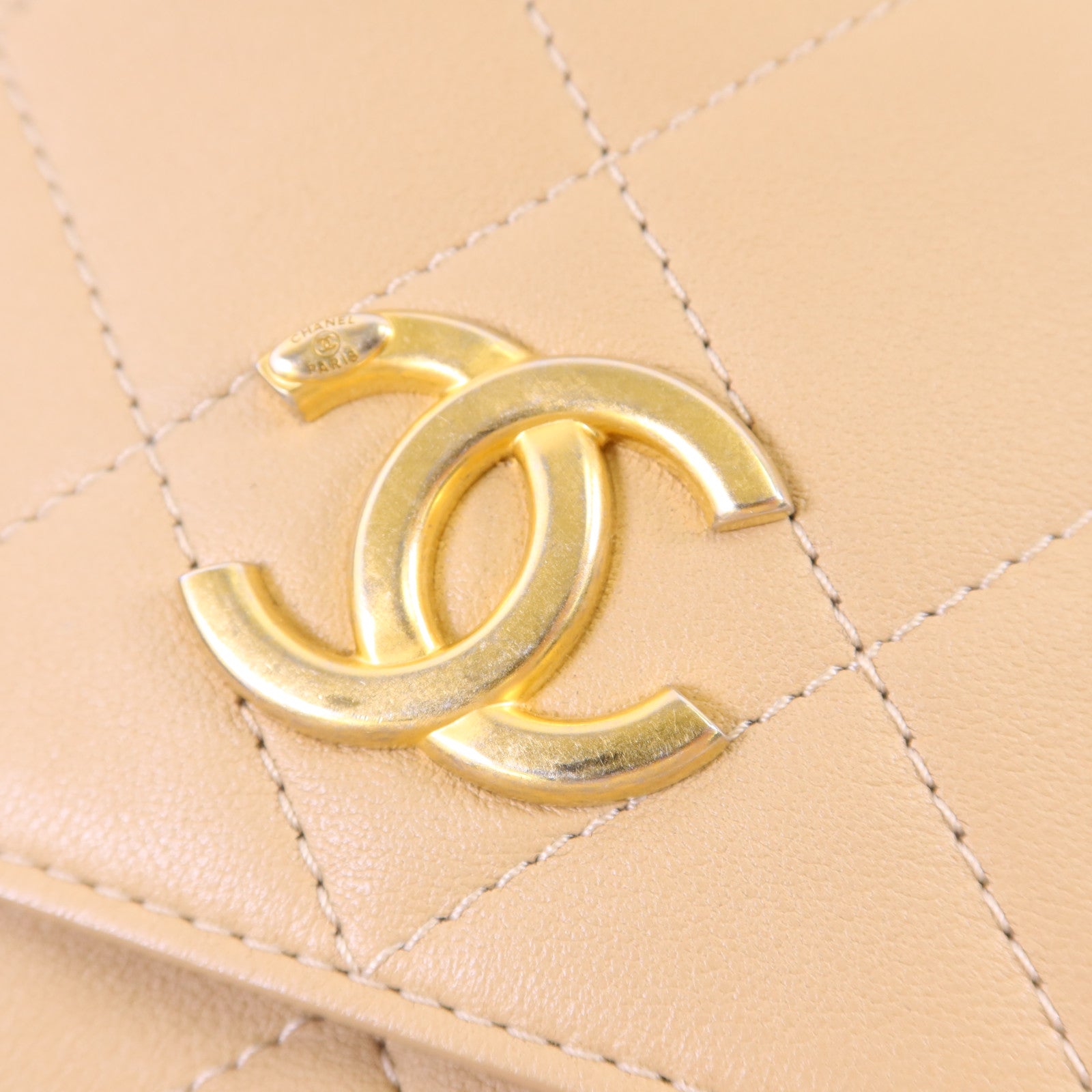 CHANEL 牛皮皮革Chain Shoulder Bag金扣鏈帶肩背袋