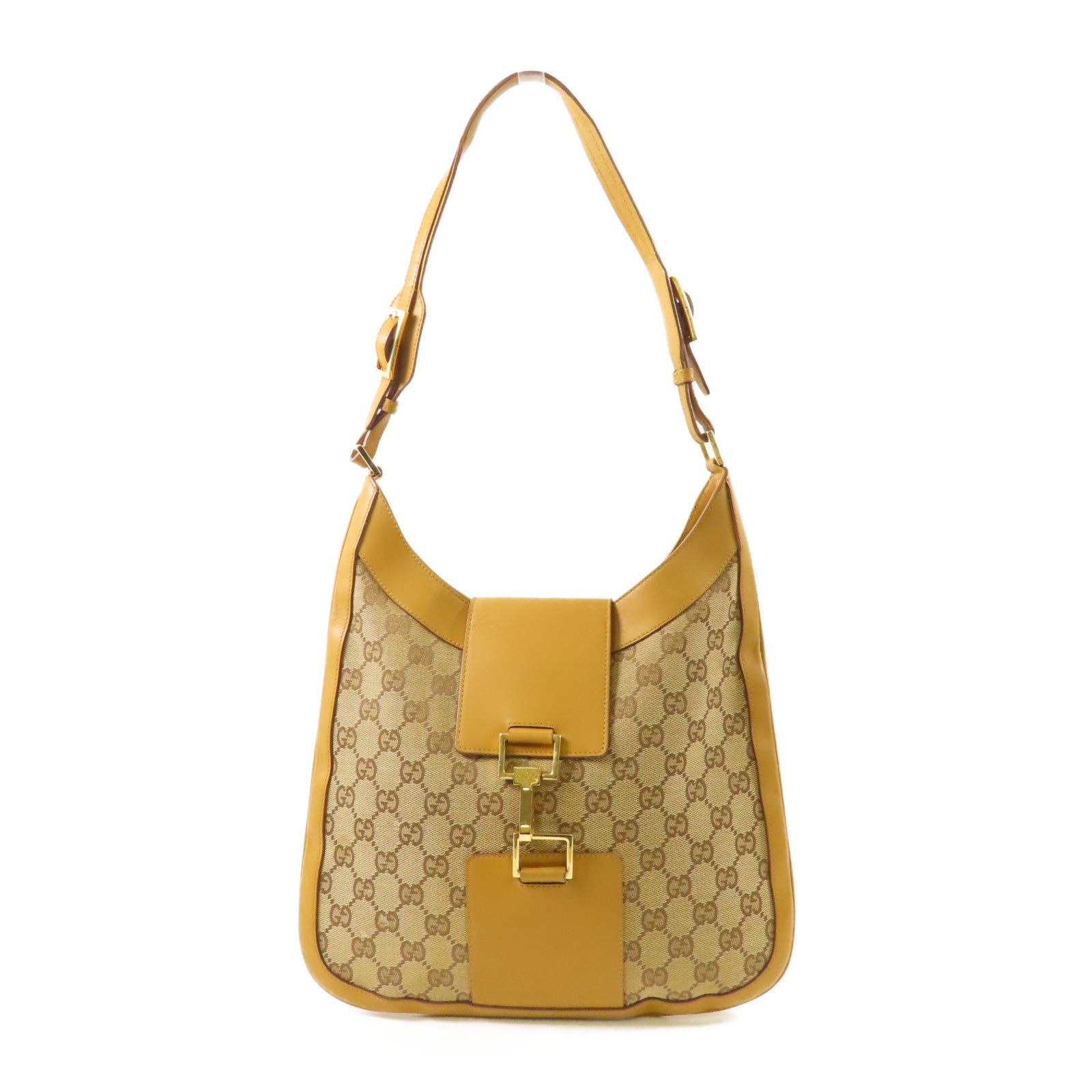 GUCCI 帆布Shoulder Bag金扣肩背袋