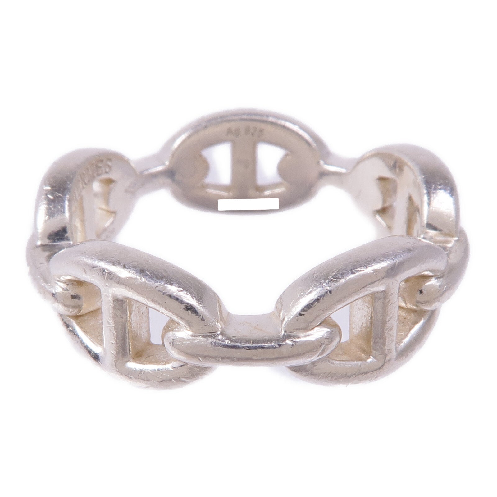 HERMES 【激減優惠】925純銀Chaine d'ancre Enchainee Ring戒指Hermes#59/US#8.75
