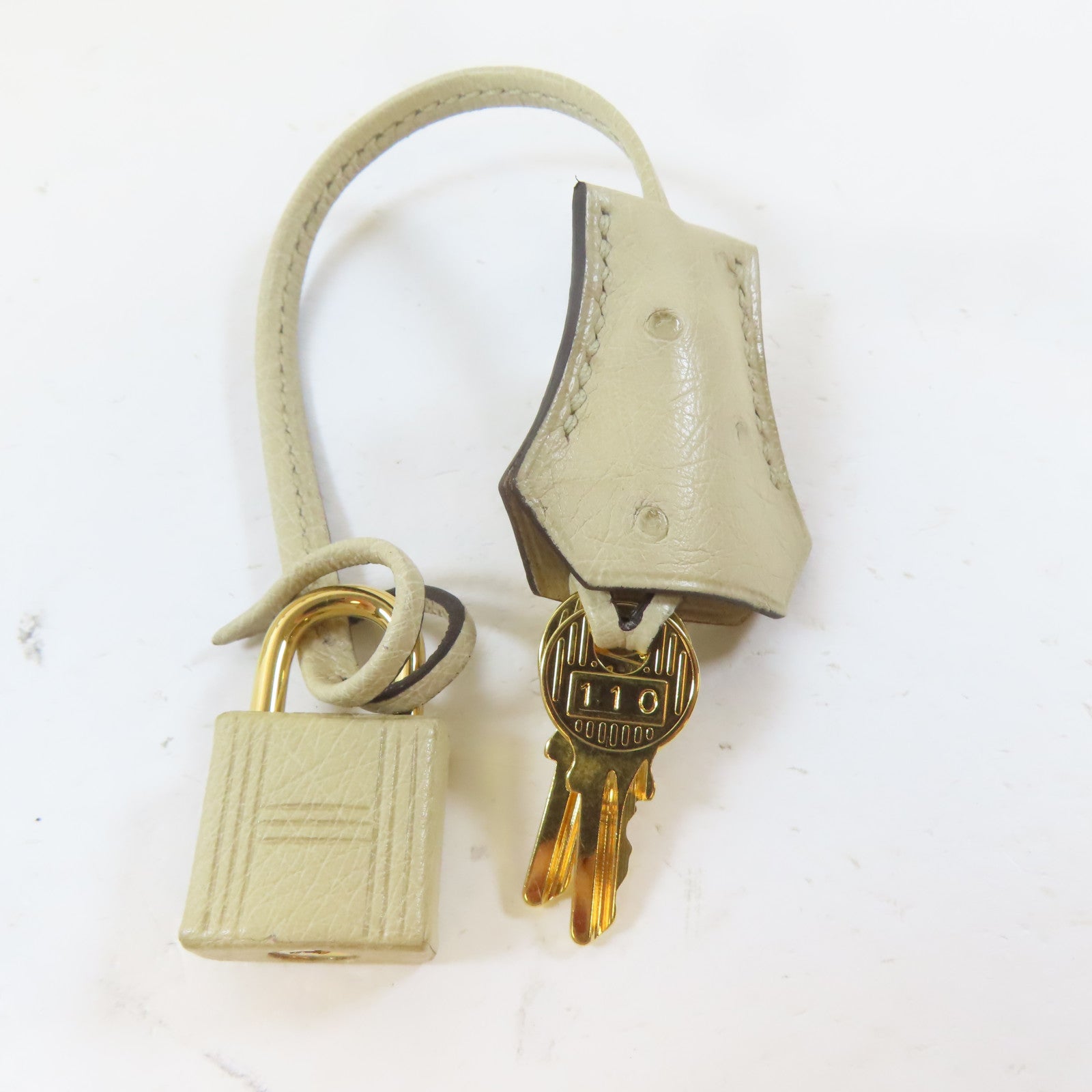 HERMES 鴕鳥皮革Birkin 30金扣手挽袋Parchemin/米色