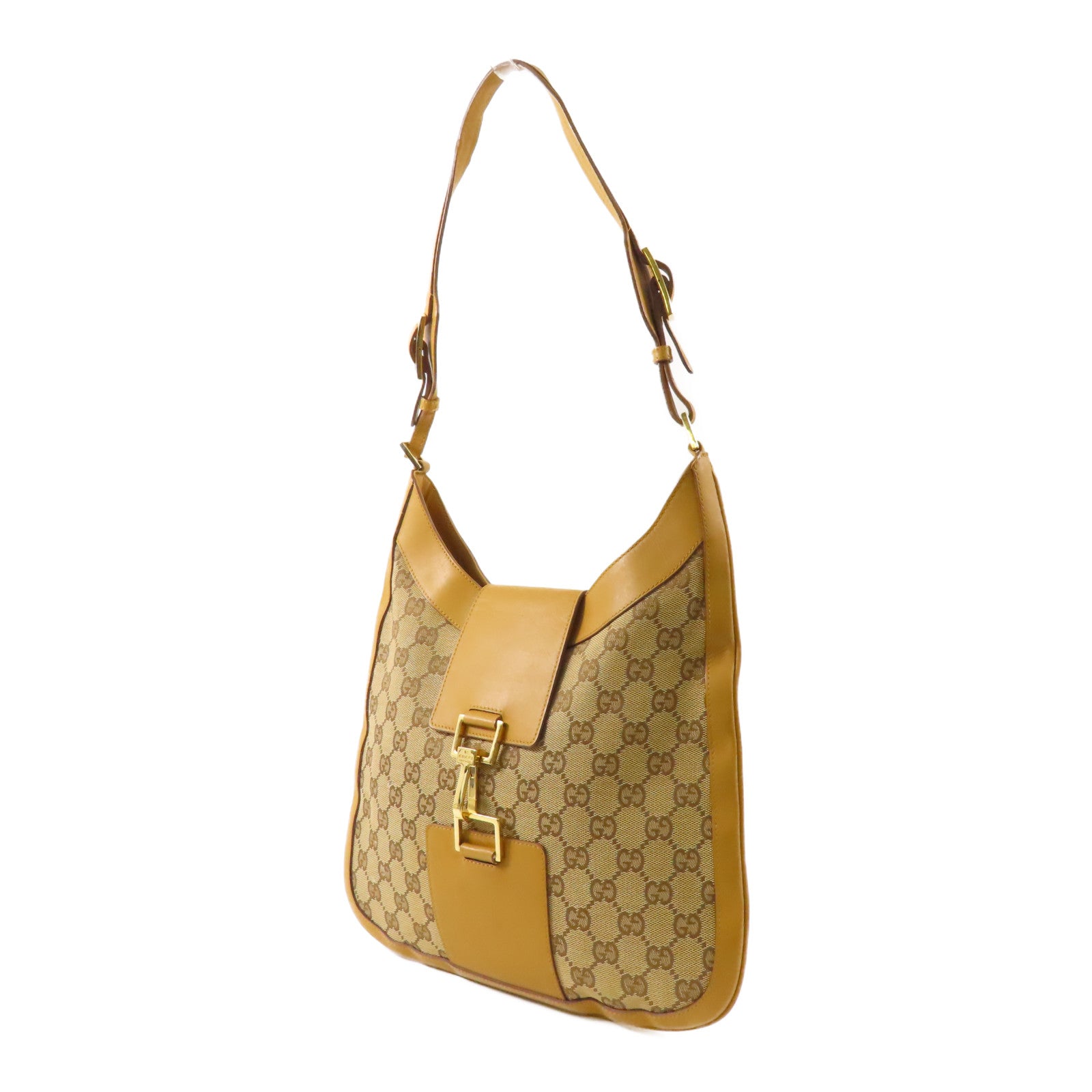 GUCCI 帆布Shoulder Bag金扣肩背袋