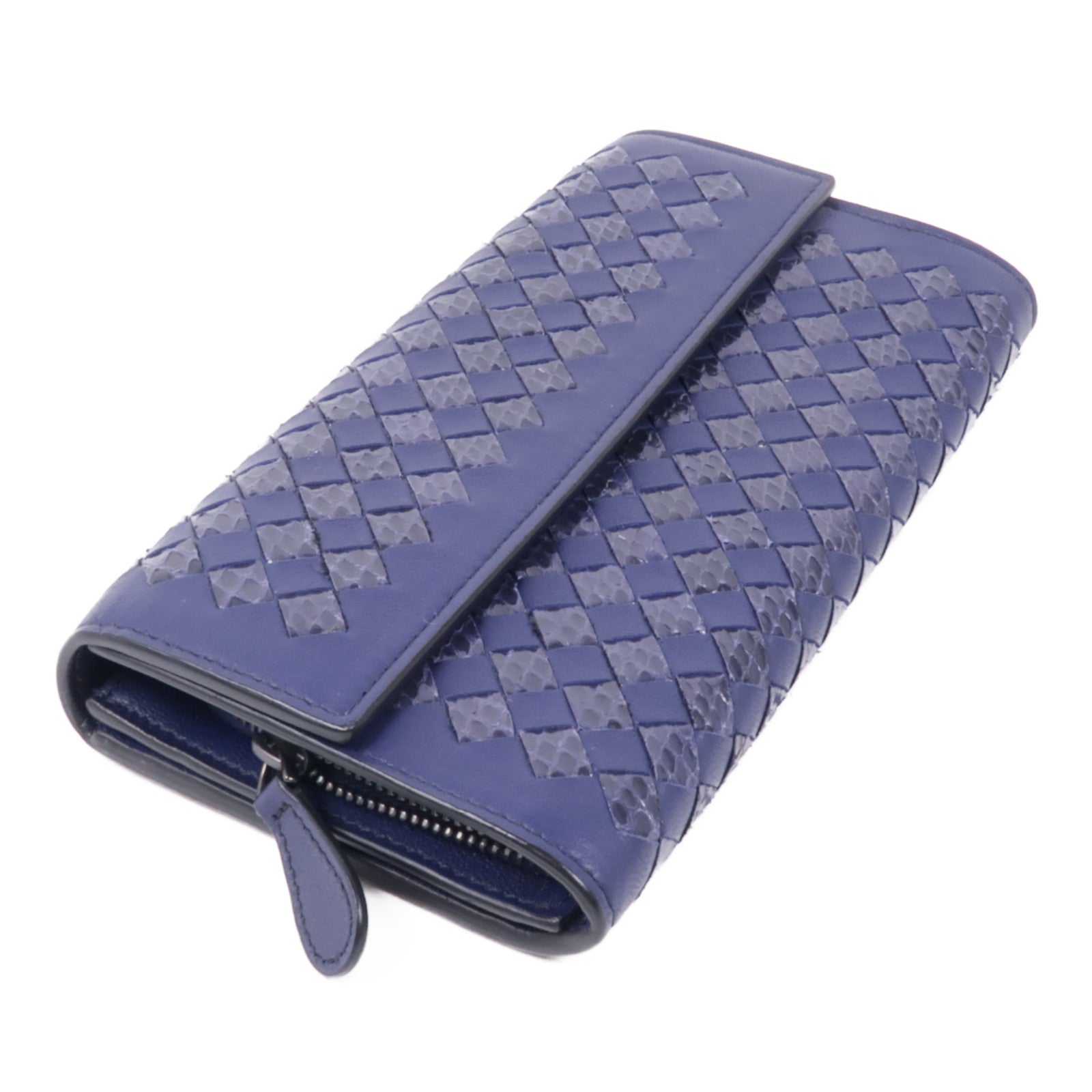 BOTTEGA VENETA 牛皮/蛇皮皮革Long Wallet長錢包